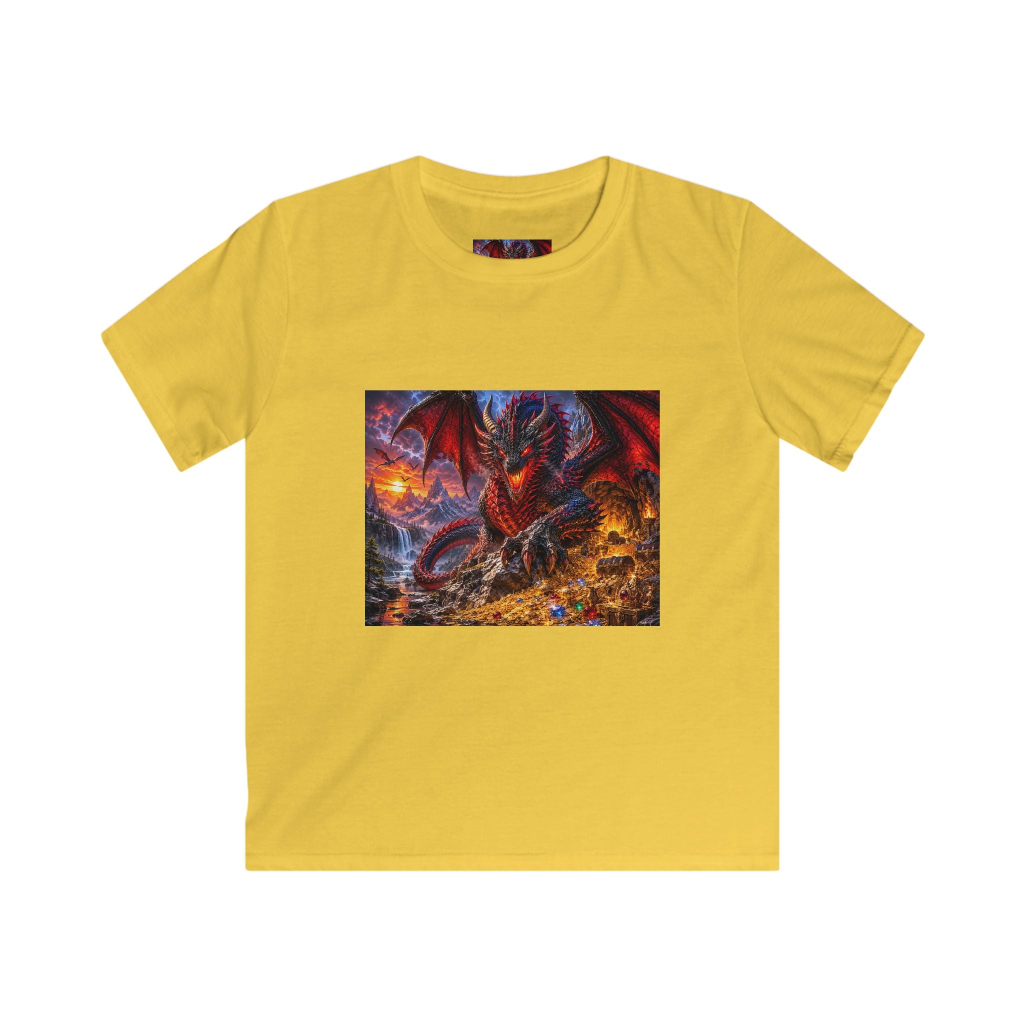 Dragon Fire Kids T‑Shirt — Fiery Fantasy Dragon Graphic Tee for Boys & Girls