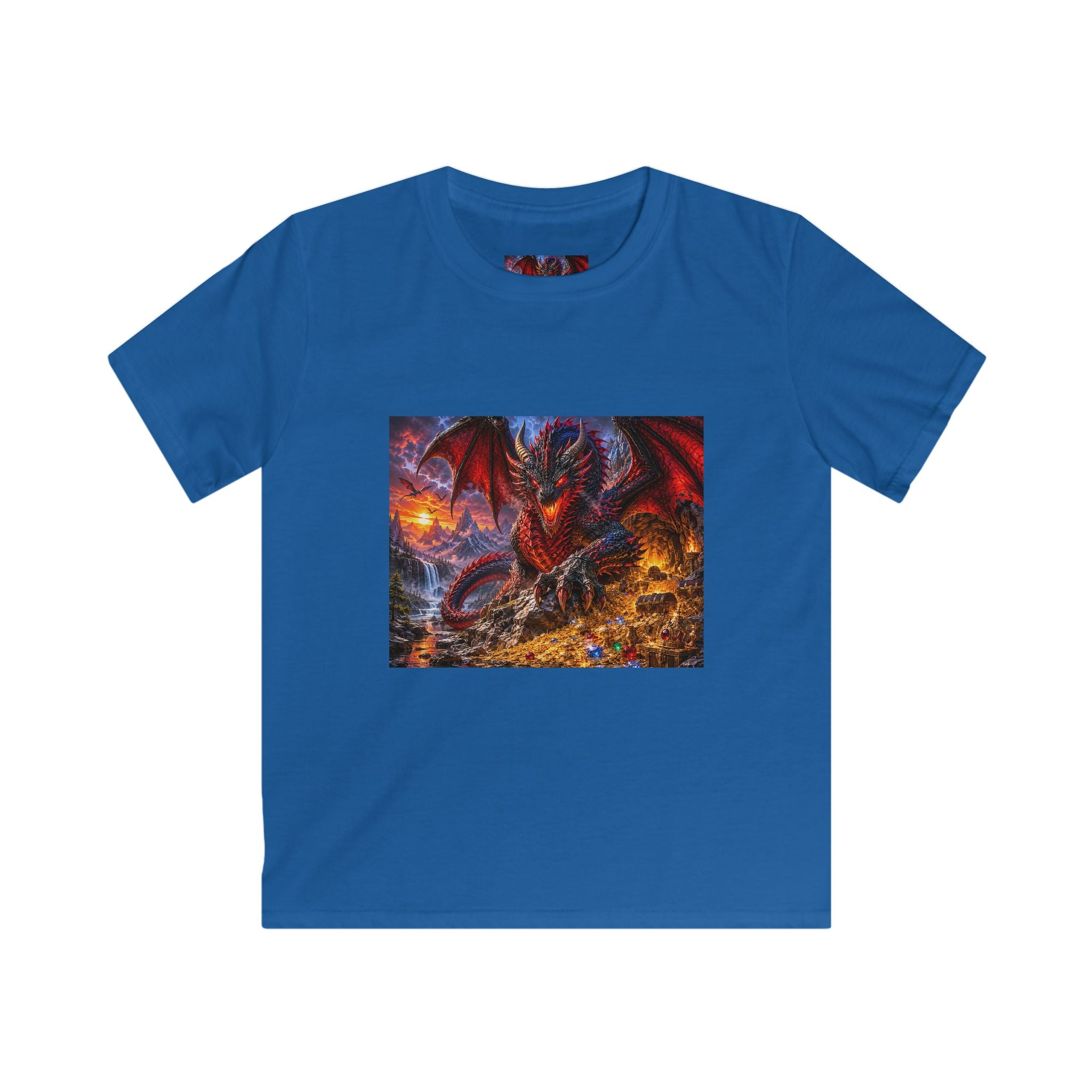 Dragon Fire Kids T‑Shirt — Fiery Fantasy Dragon Graphic Tee for Boys & Girls