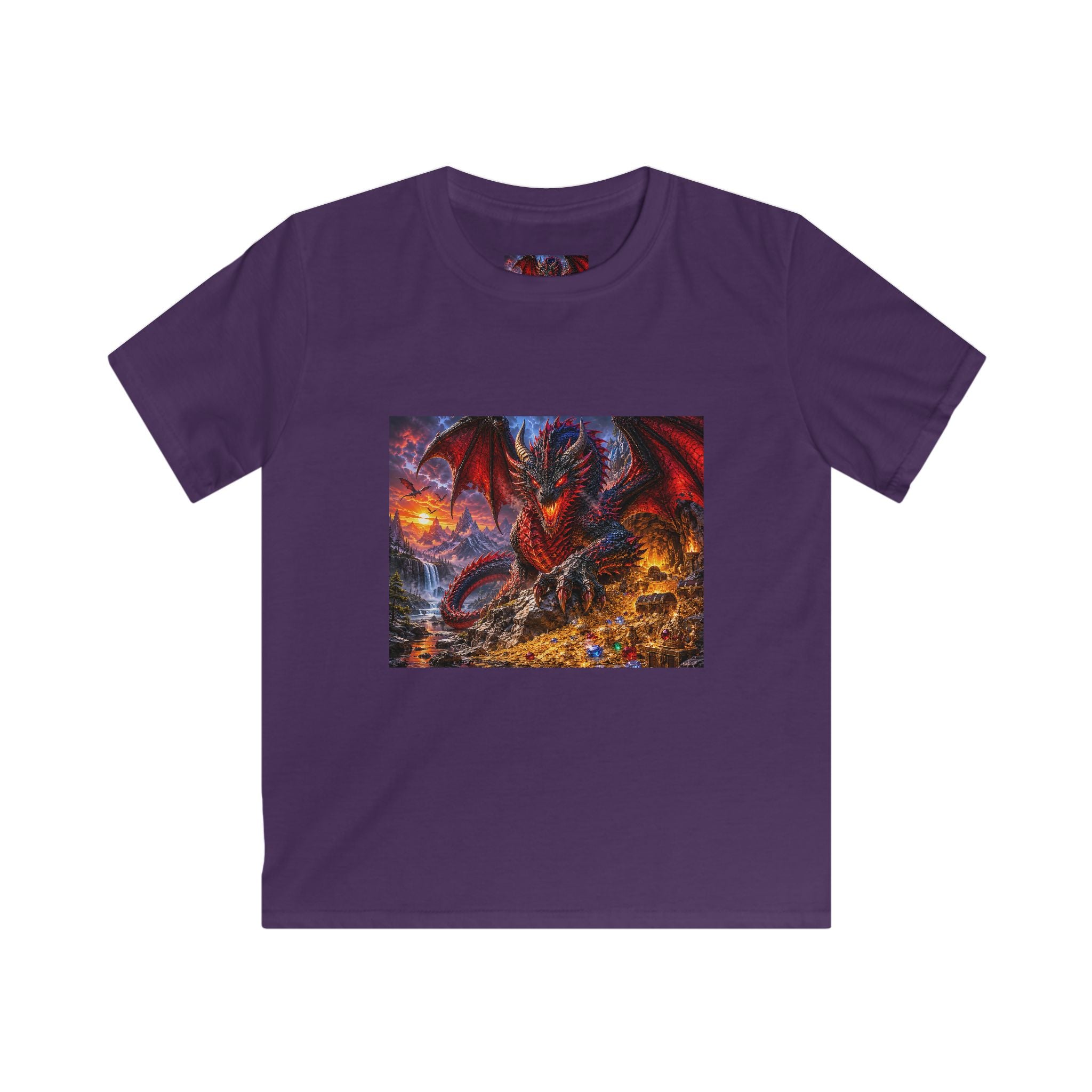 Dragon Fire Kids T‑Shirt — Fiery Fantasy Dragon Graphic Tee for Boys & Girls