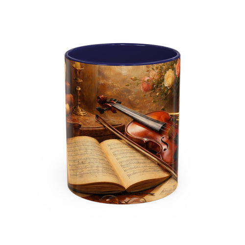 Classical Music Coffee Mug – Classical Music Floral Design (11/15 oz)
