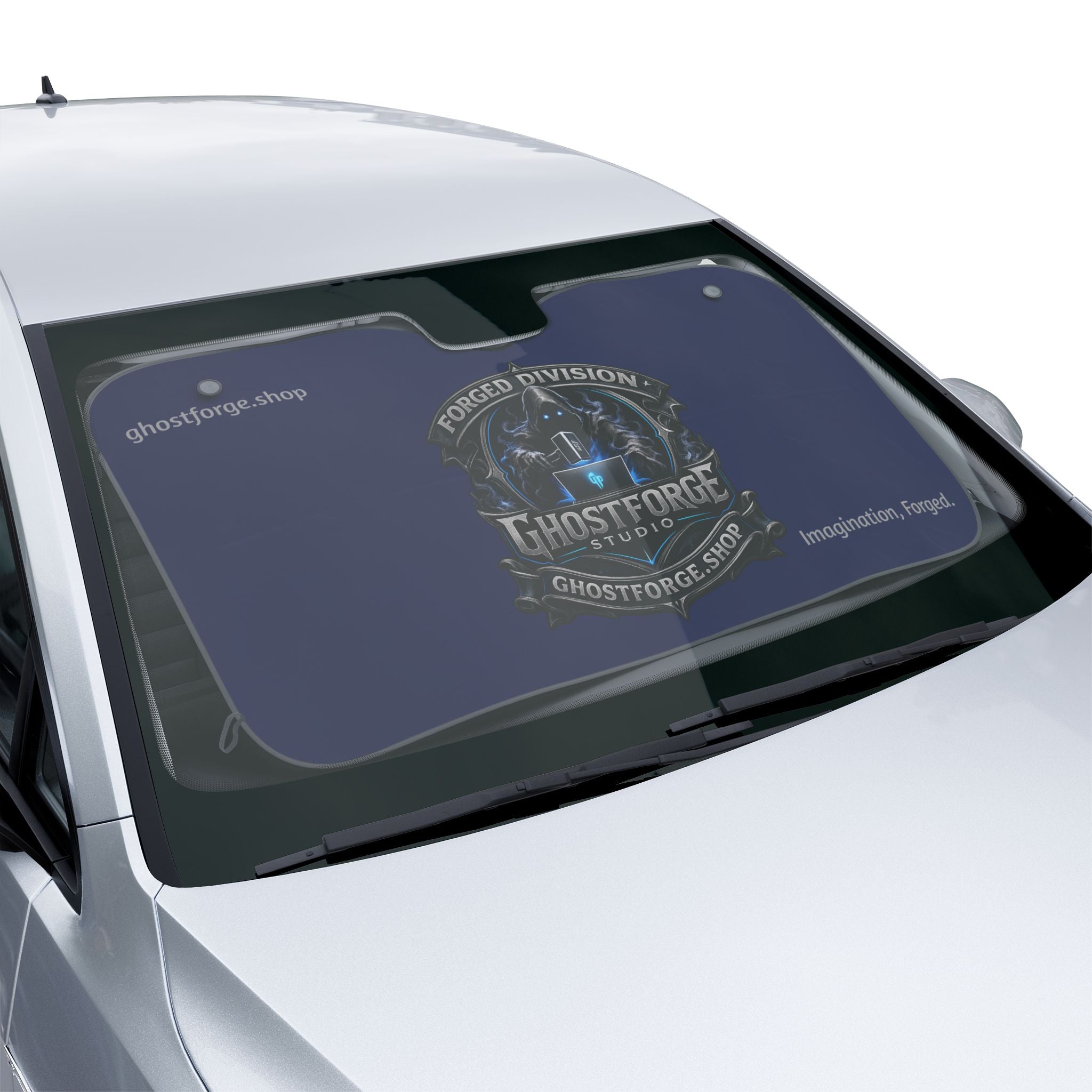 Car Sun Shade - Ghostforge 'Forged Division' Logo with "Imagination, Forged."