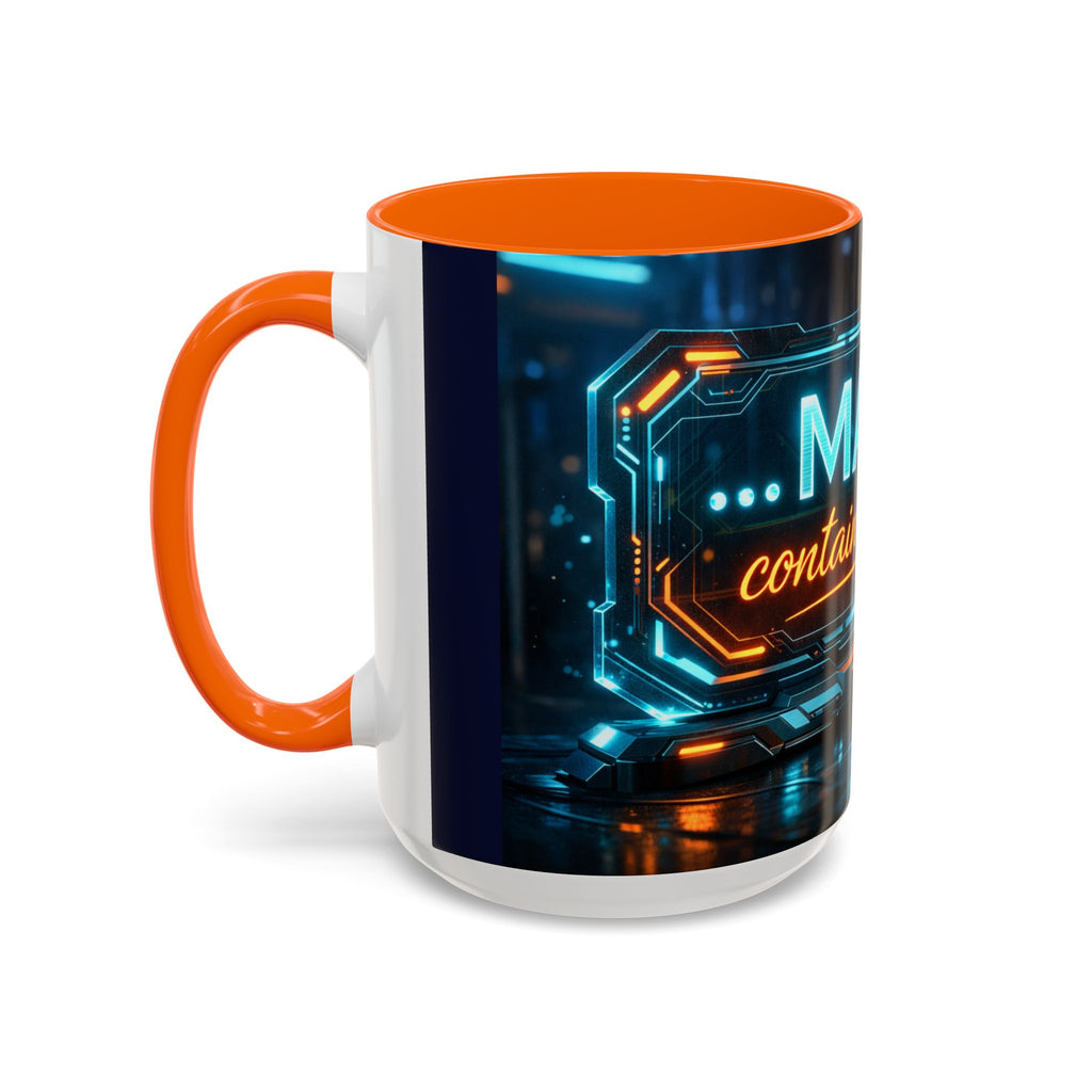 Coffee Mug — Neon Sign “May Contain Whiskey” Accent Mug (11/15 oz)