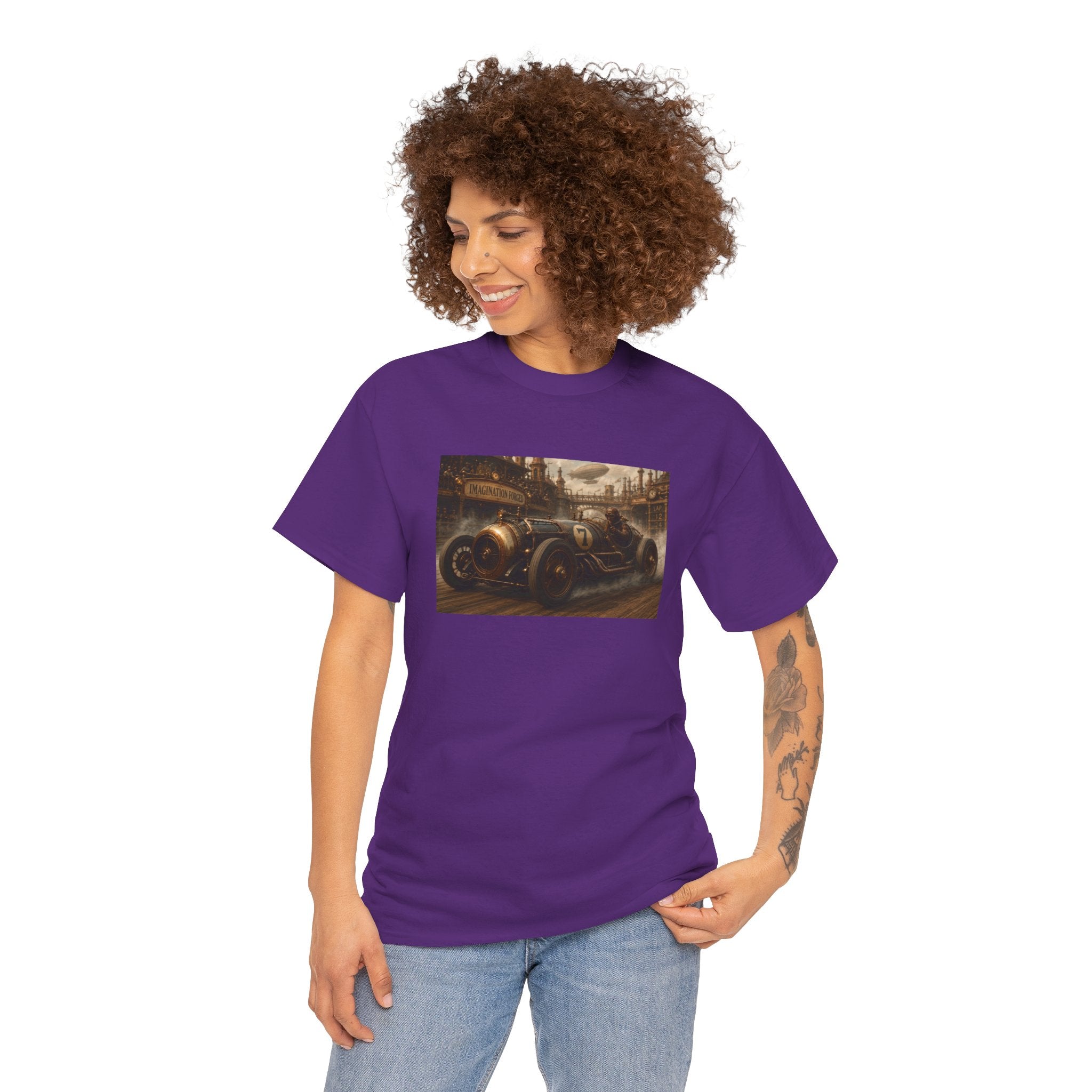 Steampunk Racecar Tee — Classic Antique Car Graphic T-Shirt