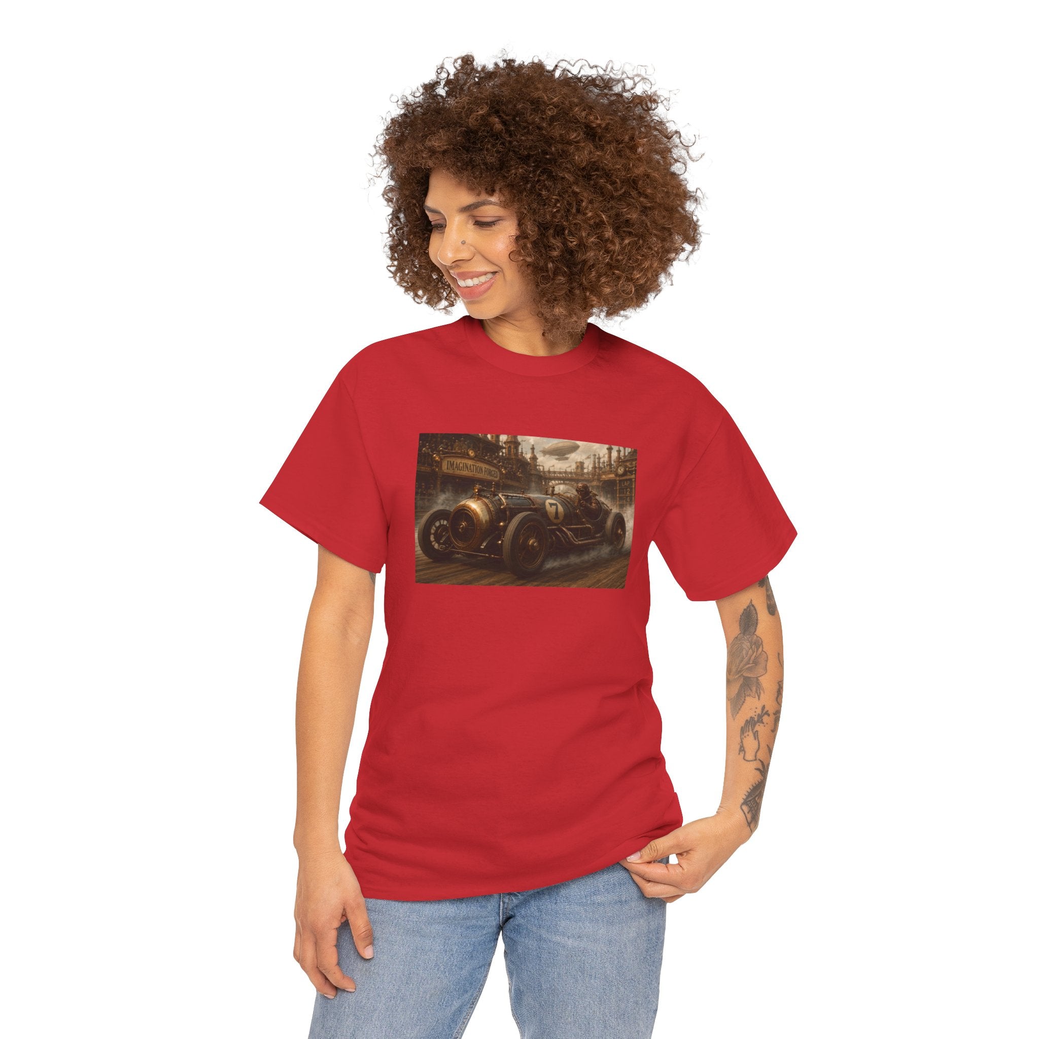Steampunk Racecar Tee — Classic Antique Car Graphic T-Shirt
