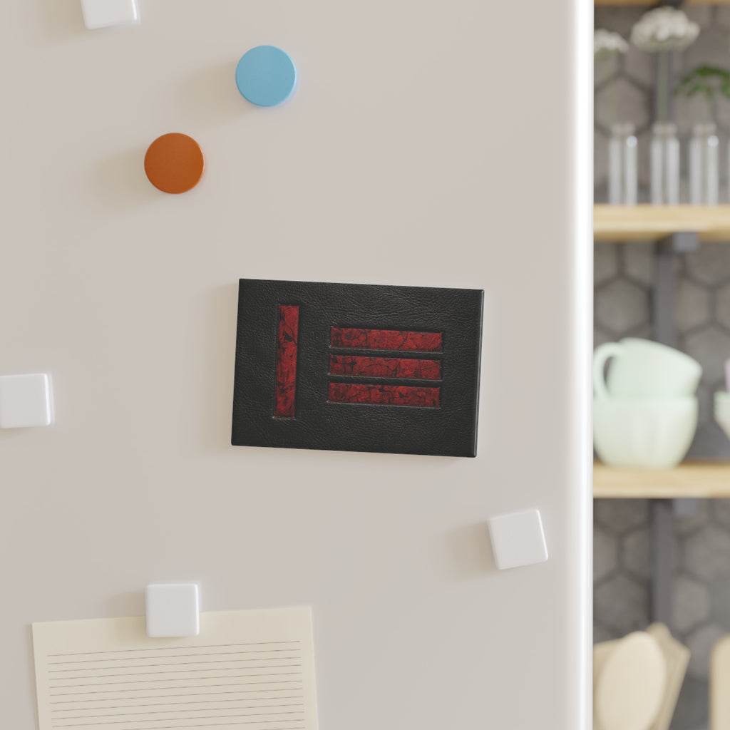 M/s Mstr slv Leather Flag Magnet