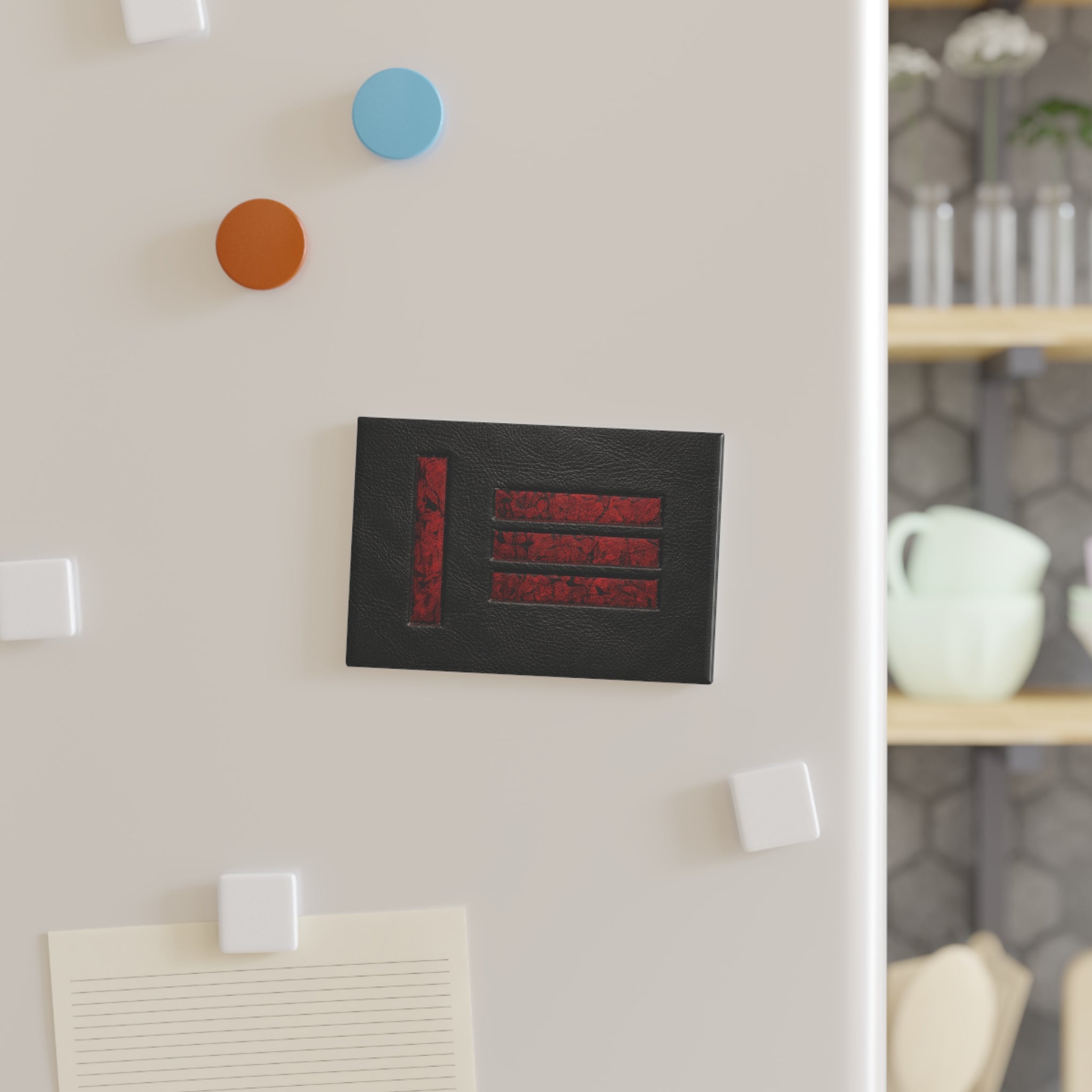 M/s Mstr slv Leather Flag Magnet