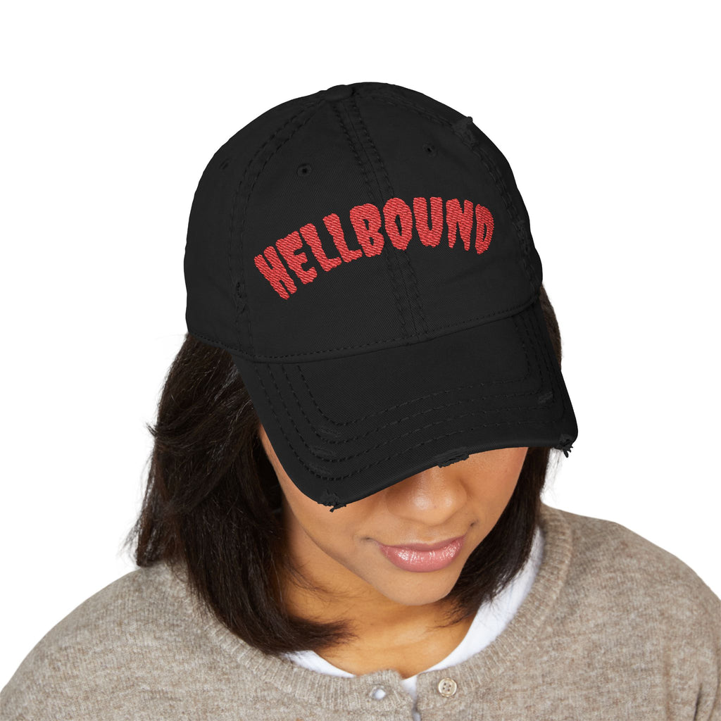 Hellbound Distressed Dad Hat — Embroidered Vintage Baseball Cap