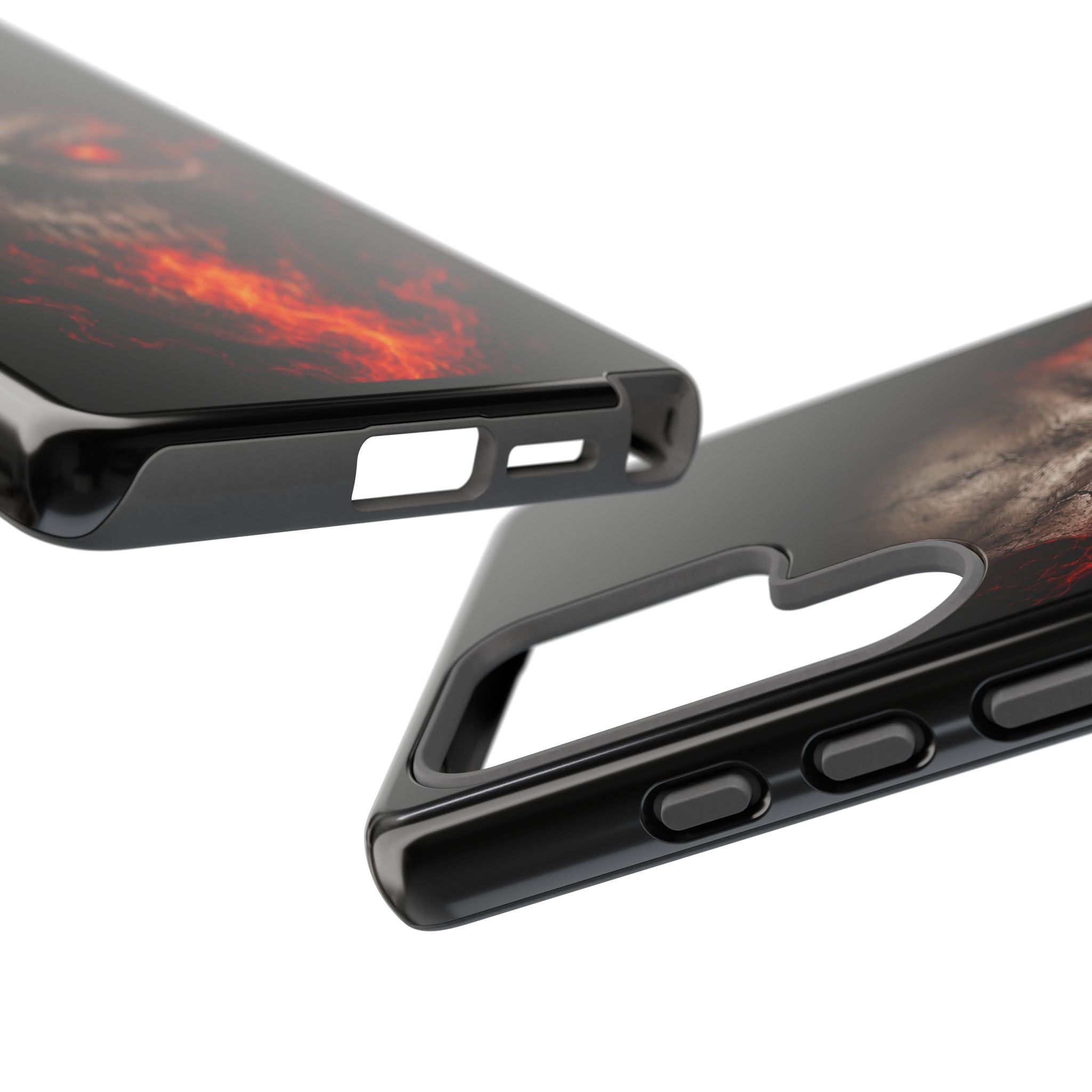 Flaming Skull Tough Case — Heavy-Duty Phone Case with Red-Eye Skull Design