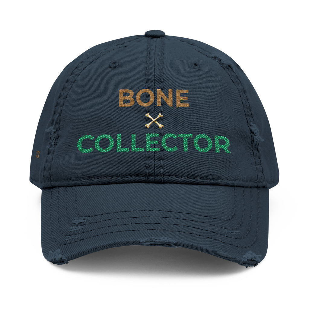 Bone Collector Distressed Dad Hat — Embroidered Fishing/Outdoors Cap
