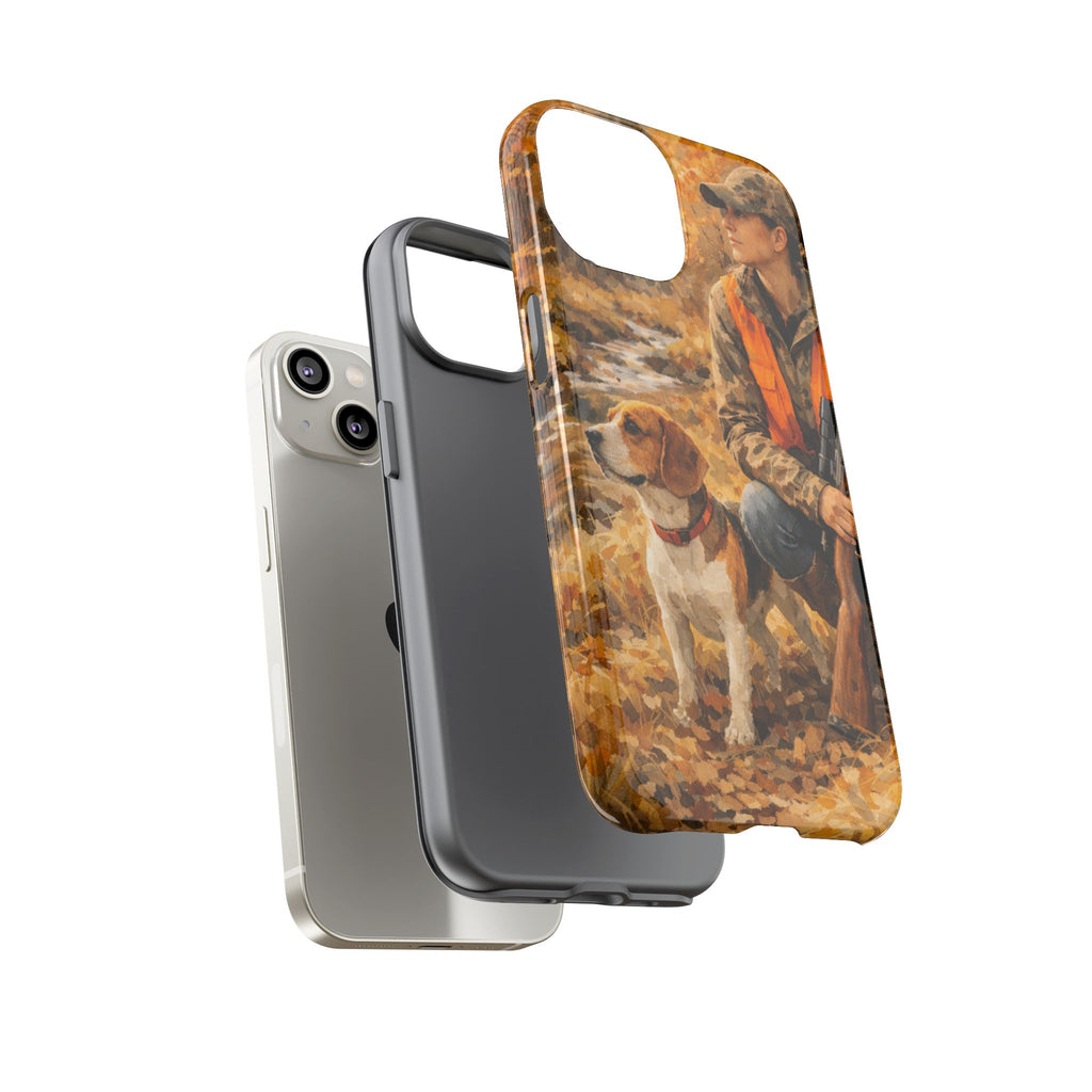 Hunter and Beagle Phone Case — Hunting Dog Autumn Camouflage iPhone Cover