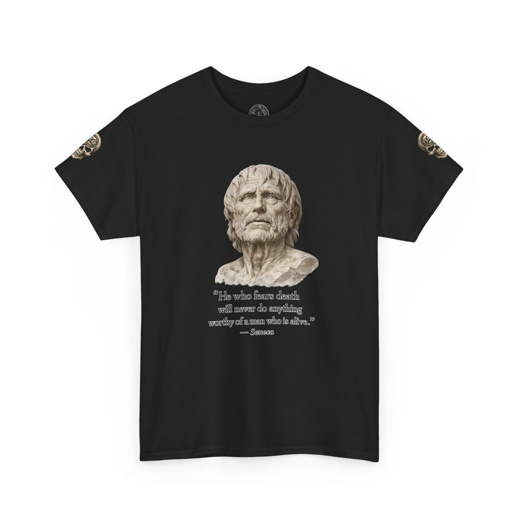 Premium Memento Mori Tee — Stoic Bust & Skull Graphic T-Shirt
