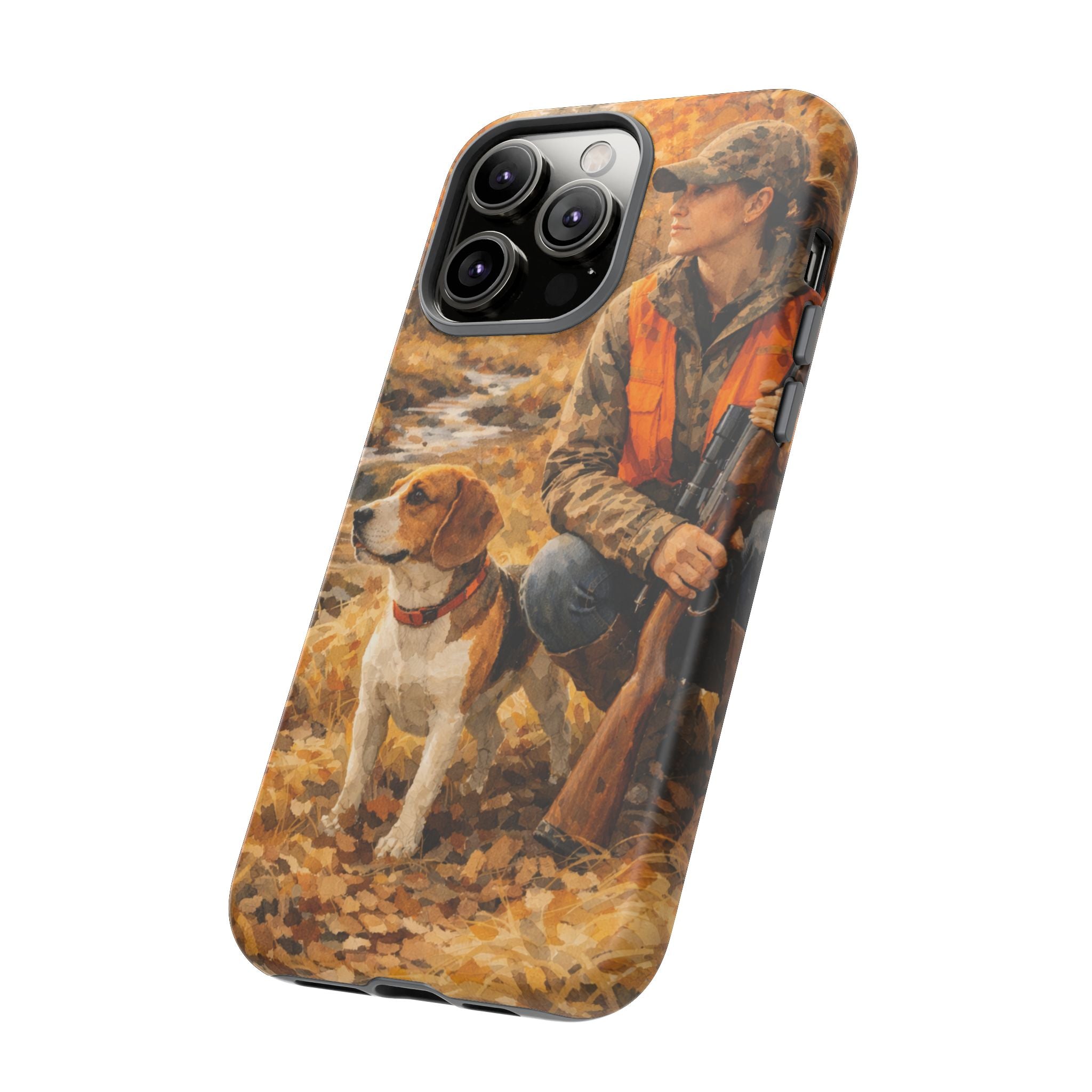 Hunter and Beagle Phone Case — Hunting Dog Autumn Camouflage iPhone Cover