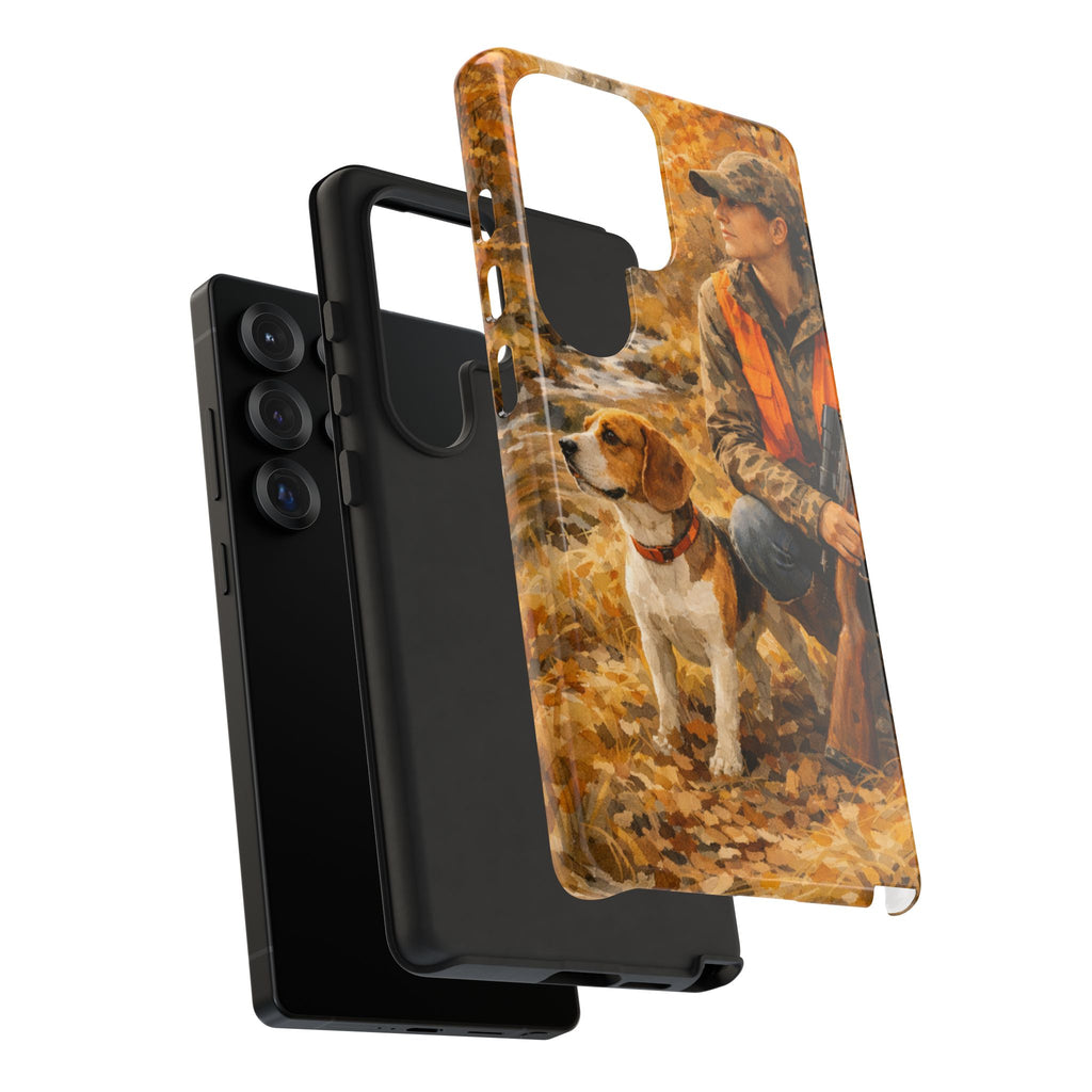 Hunter and Beagle Phone Case — Hunting Dog Autumn Camouflage iPhone Cover