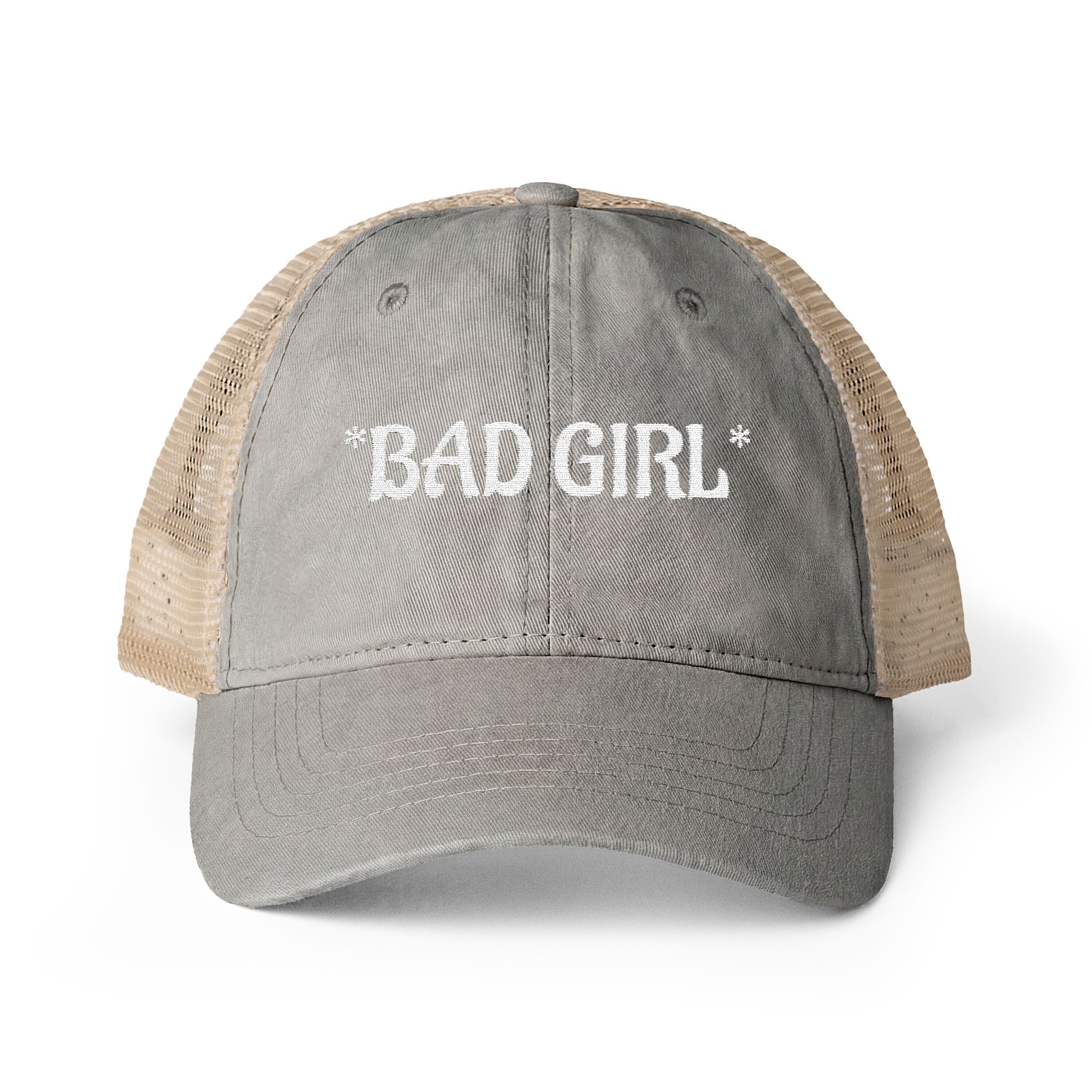 BAD GIRL - Women's Washed Mesh-Back Cap