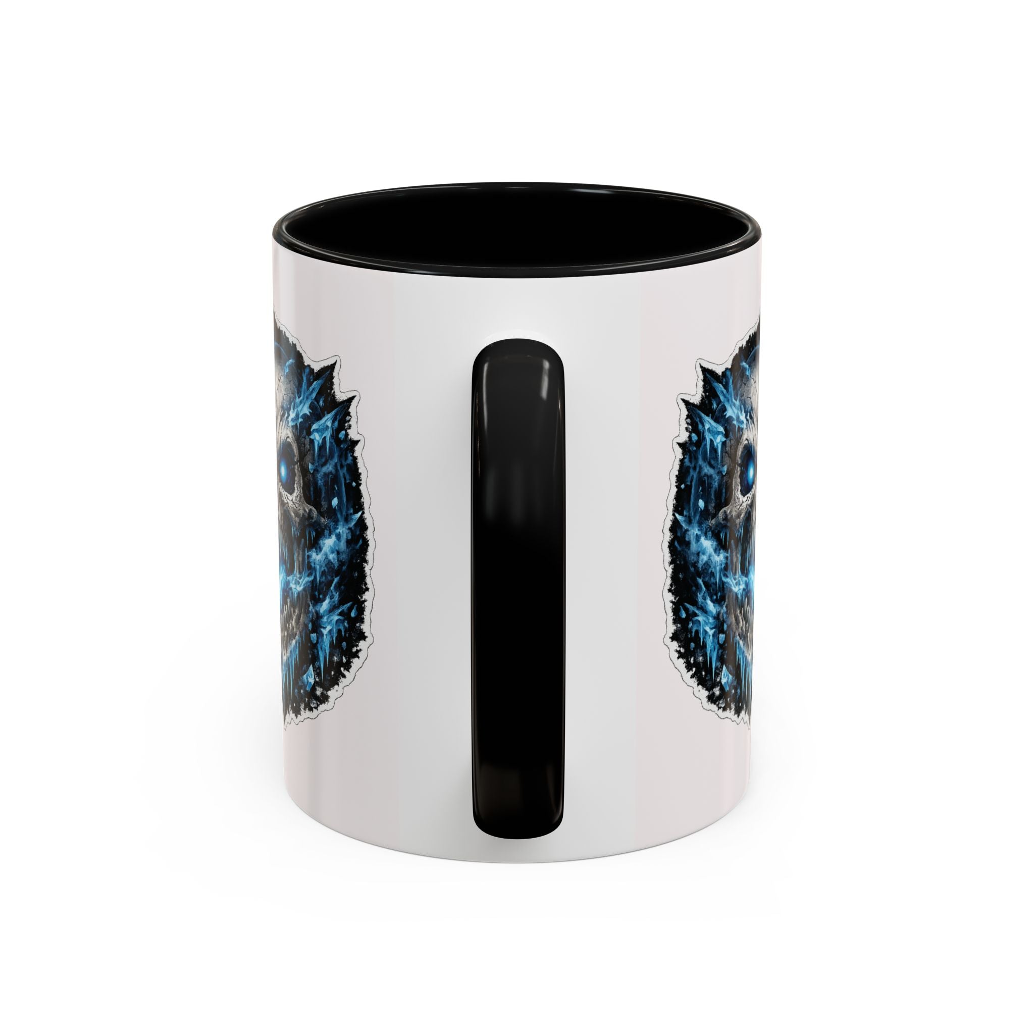 Blue Lightning Skull Accent Coffee Mug – Gothic Horror Coffee Cup (11/15oz)