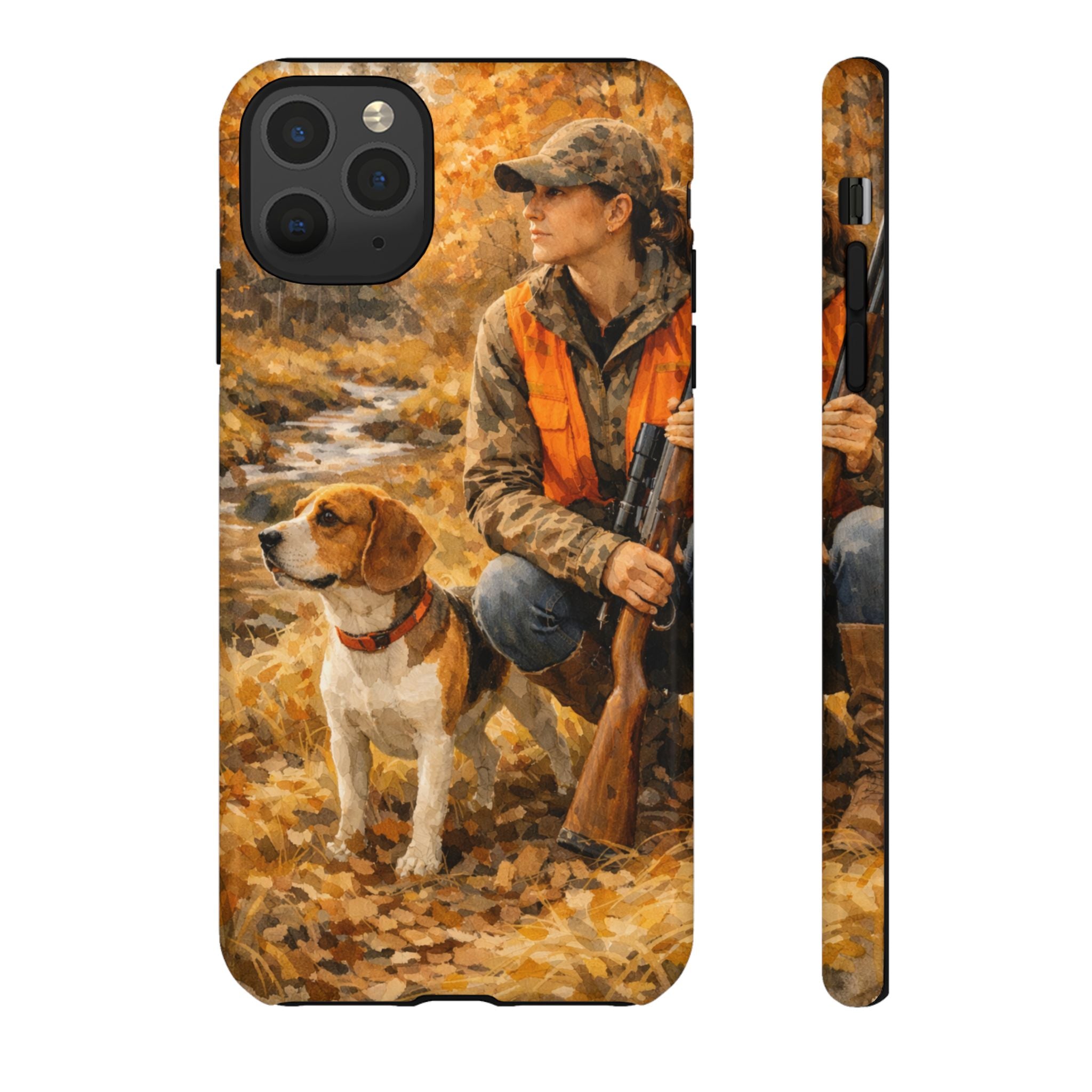 Hunter and Beagle Phone Case — Hunting Dog Autumn Camouflage iPhone Cover