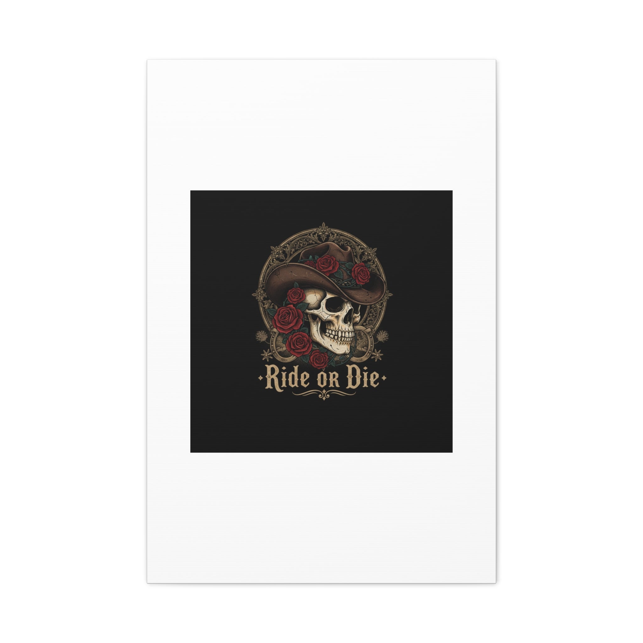 Ride or Die Skull Canvas | Western Skull Art, Gothic Americana