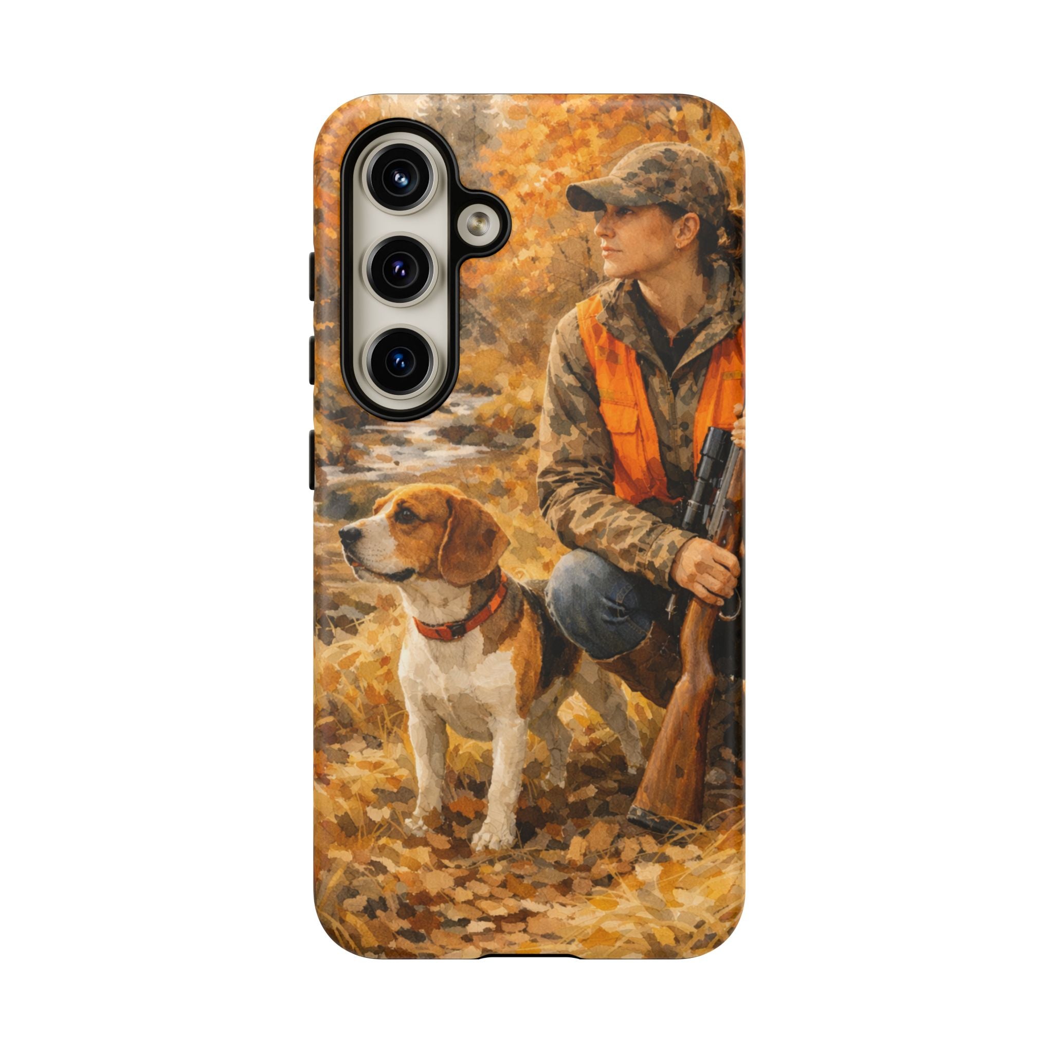 Hunter and Beagle Phone Case — Hunting Dog Autumn Camouflage iPhone Cover