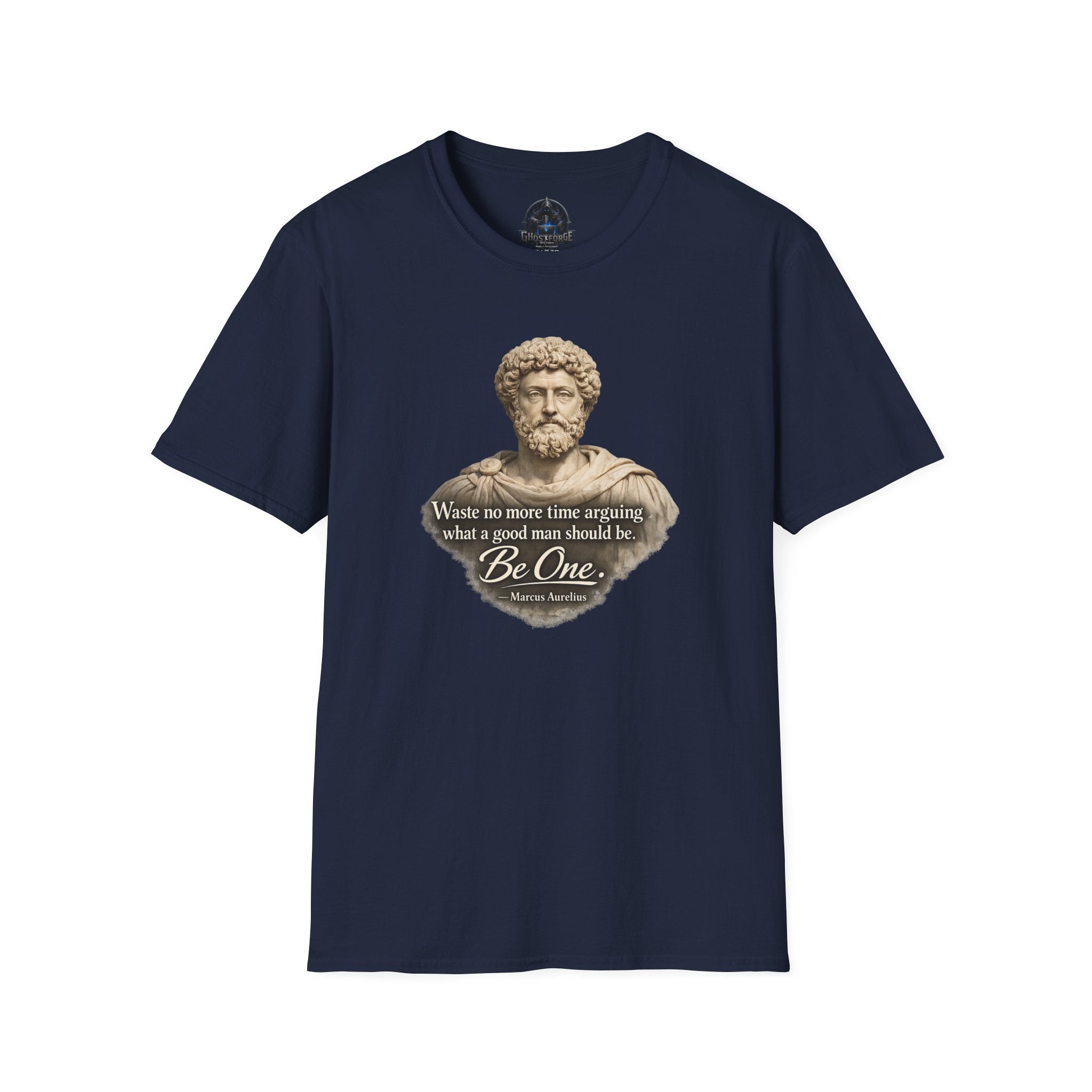 Marcus Aurelius Bust T-Shirt – “Waste No More Time...” Stoic Quote Tee