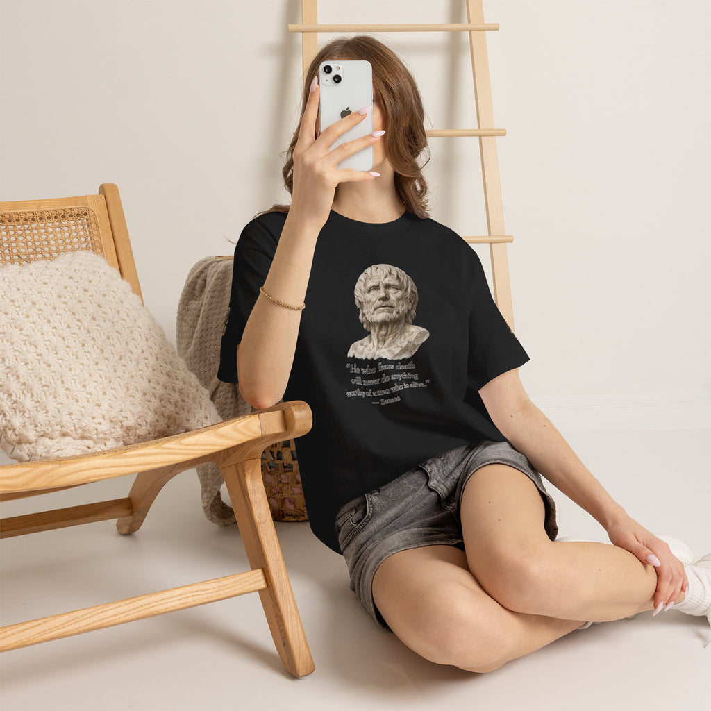 Premium Memento Mori Tee — Stoic Bust & Skull Graphic T-Shirt