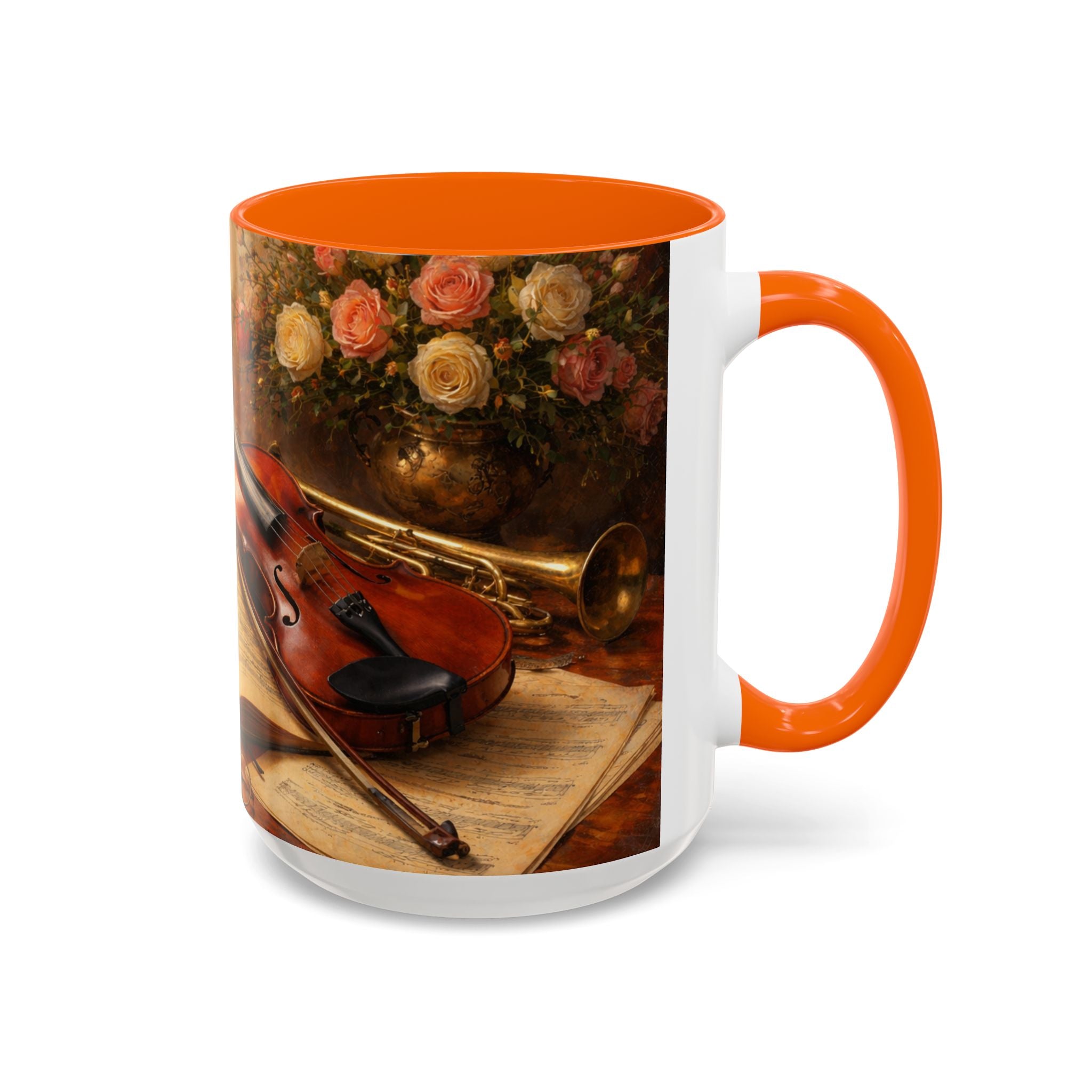 Classical Music Coffee Mug – Classical Music Floral Design (11/15 oz)