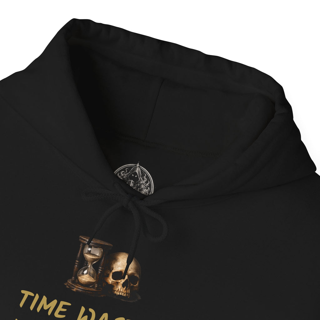 Premium Motorcycle Hoodie - "Time Wasted Is Time Lost" Skull & Crossbones Biker Pullover