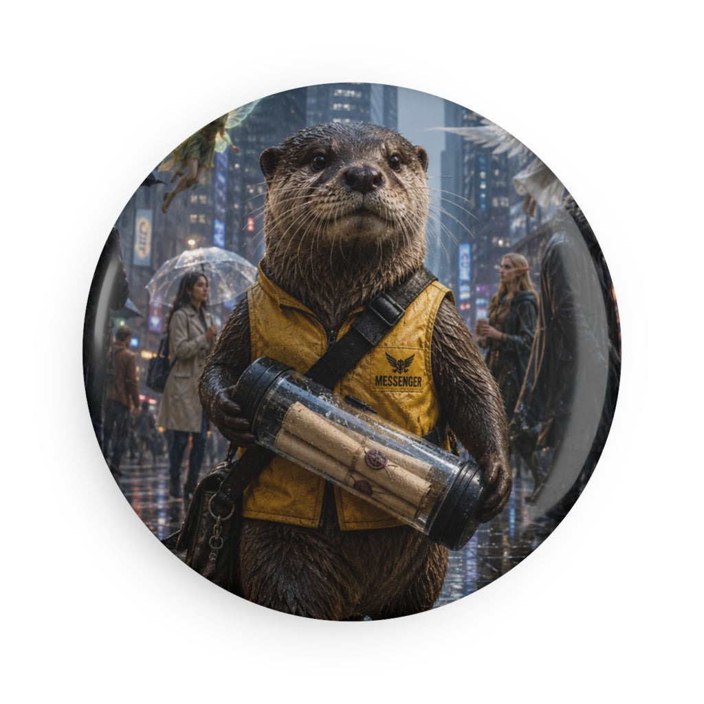 Messenger Otter Courier Service Button Magnet —  Urban Otter