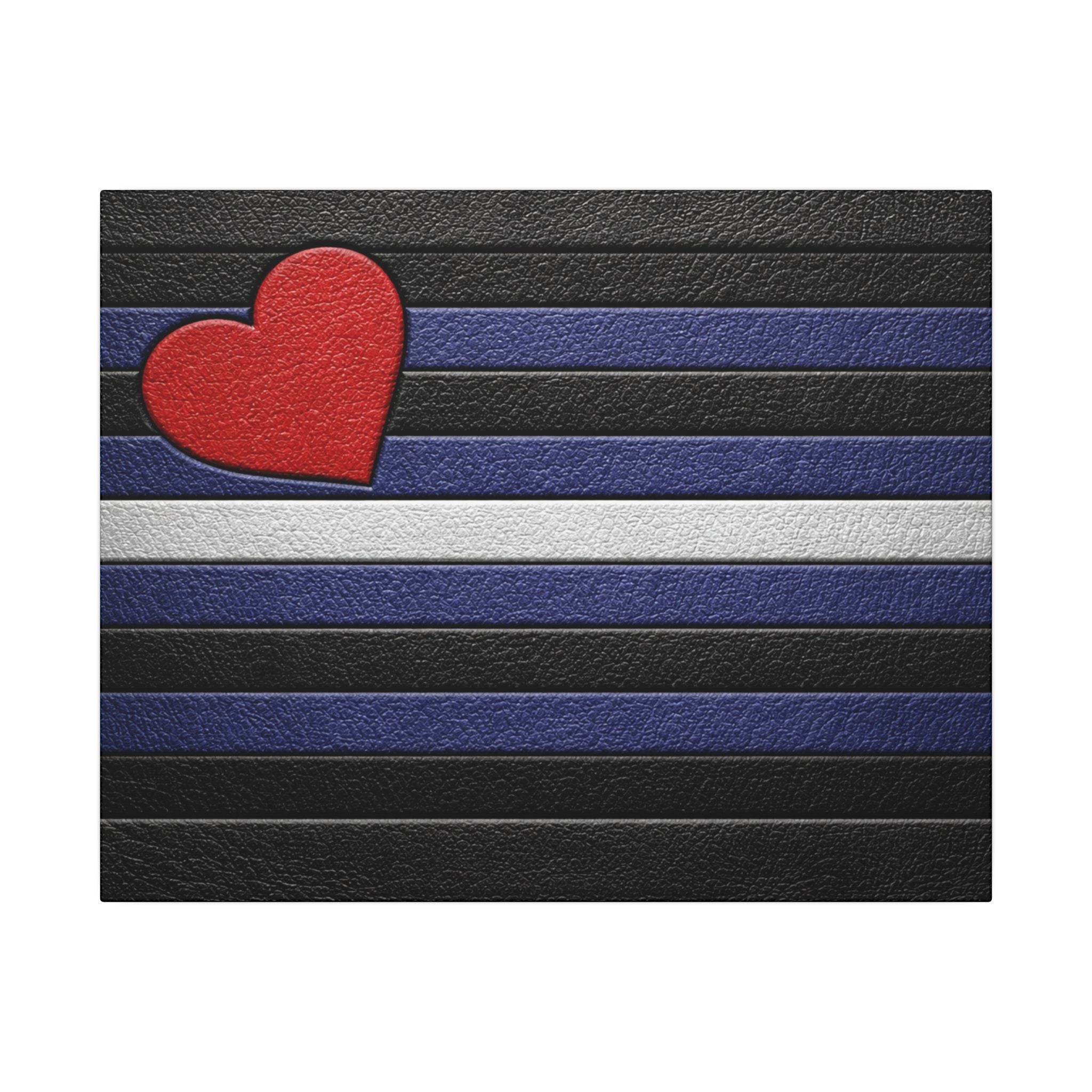 Leather Heart Canvas Wall Art - Matte Stretched Leather Pride Tribute
