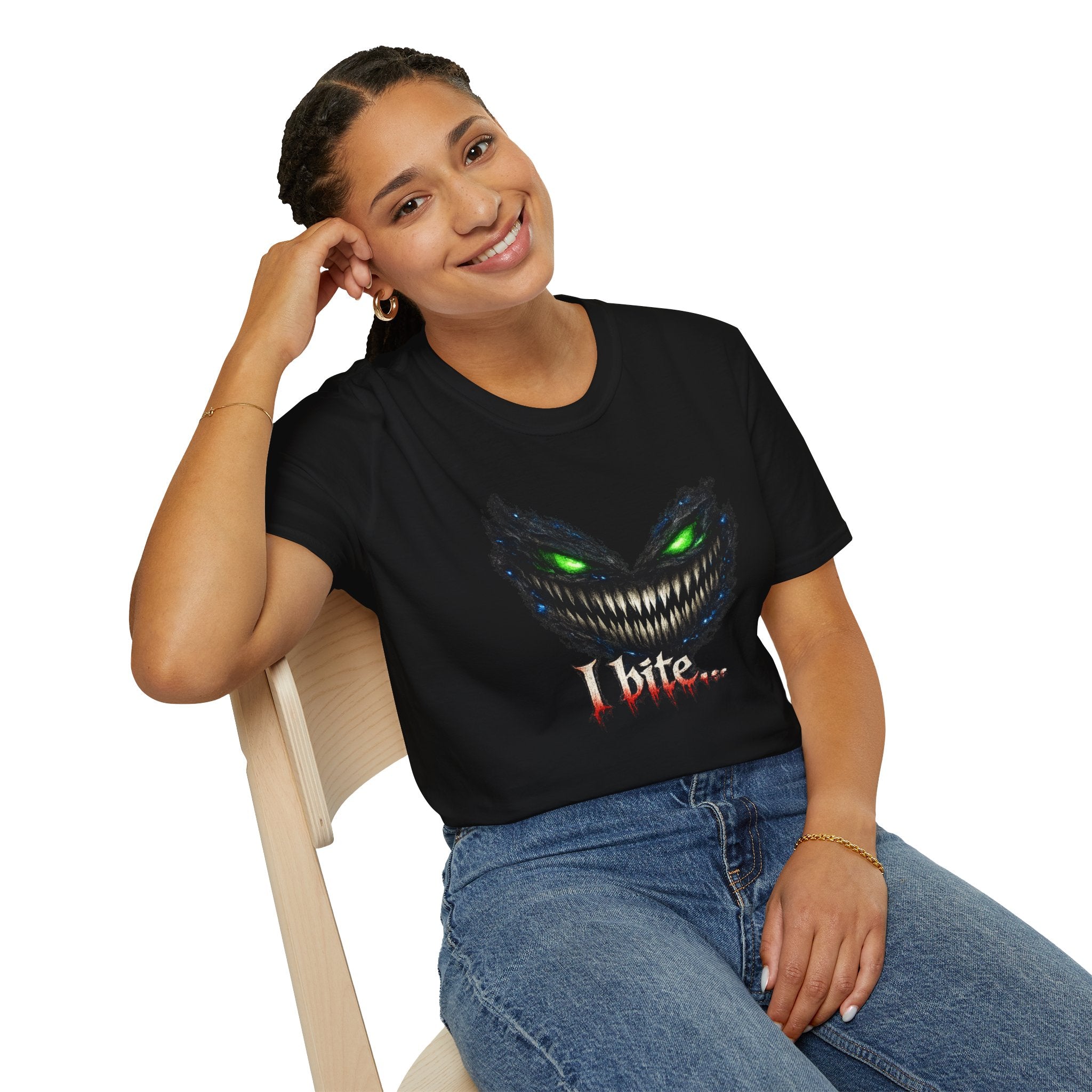 Horror Monster Tee — "I Bite..." Graphic T-Shirt