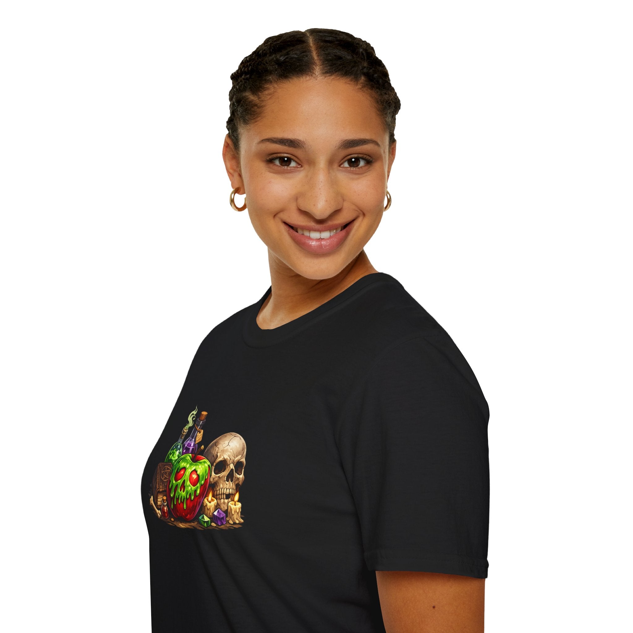Poison Apple & Skull T-Shirt — Witchy Potions Gothic Tee