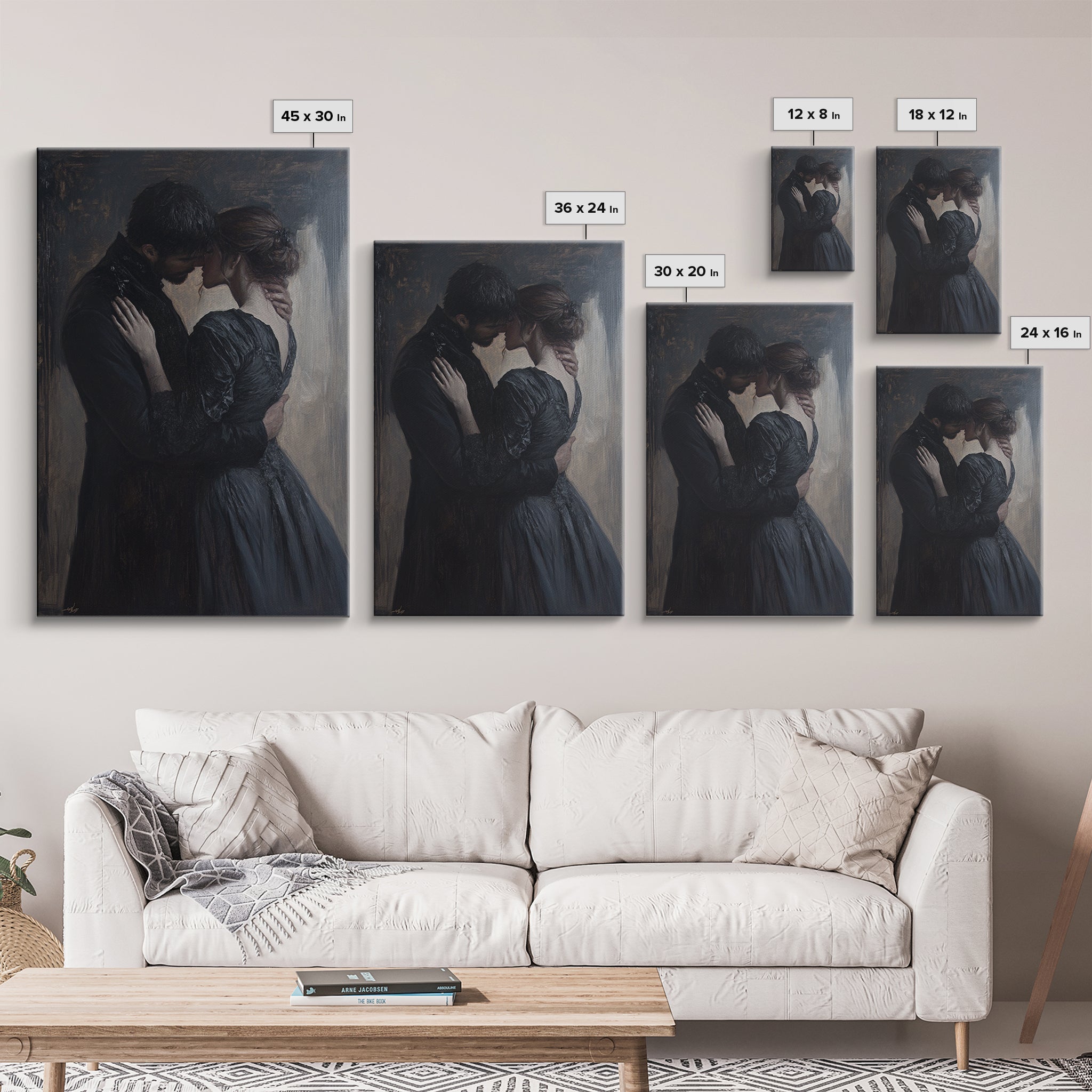 Dark Academia Painting Book Lover Decor, Dark Romance Painting, Dark Cottagecore Victorian Wall Art, Book Lover Gift, Academia Wall Art