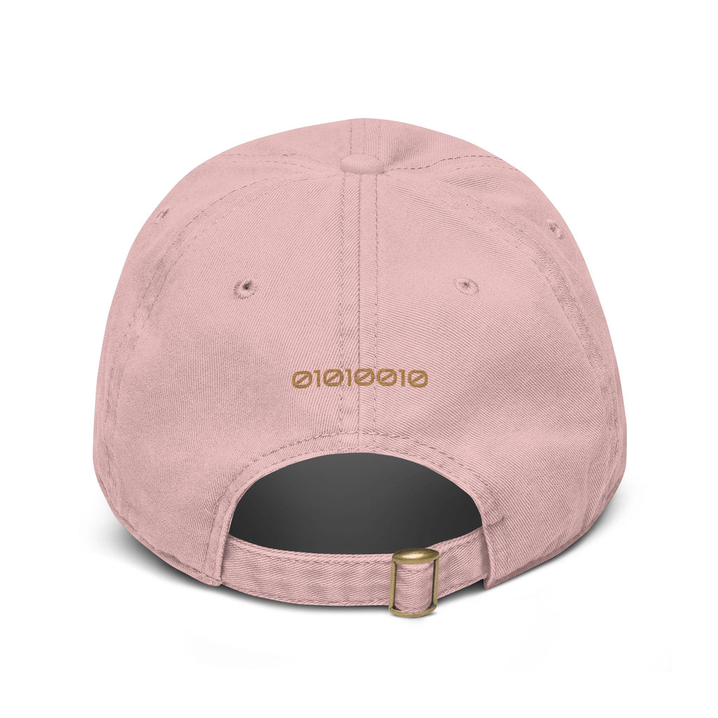 Rogue Embroidered Washed Baseball Cap — Vintage Gray Dad Hat with Gold Stitching