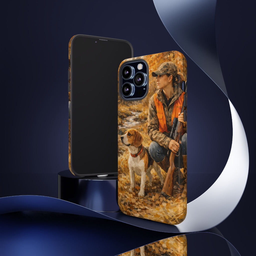 Hunter and Beagle Phone Case — Hunting Dog Autumn Camouflage iPhone Cover