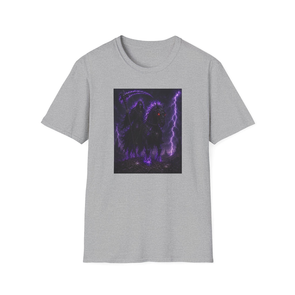 Grim Reaper T-Shirt — Purple Neon Death Rider Tee