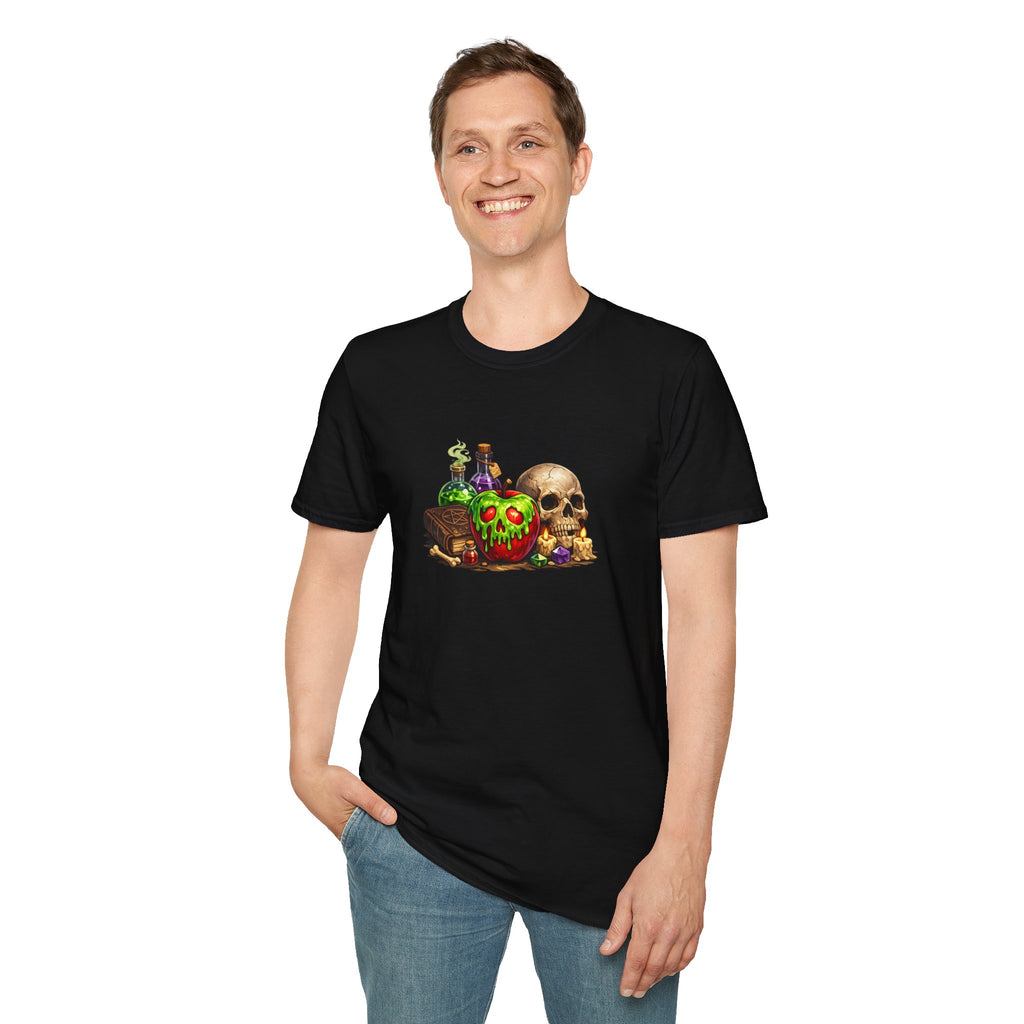 Poison Apple & Skull T-Shirt — Witchy Potions Gothic Tee