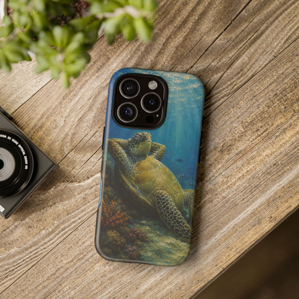 Sea Turtle Relaxation Phone Case — Ocean Underwater Art Protective Tough Case