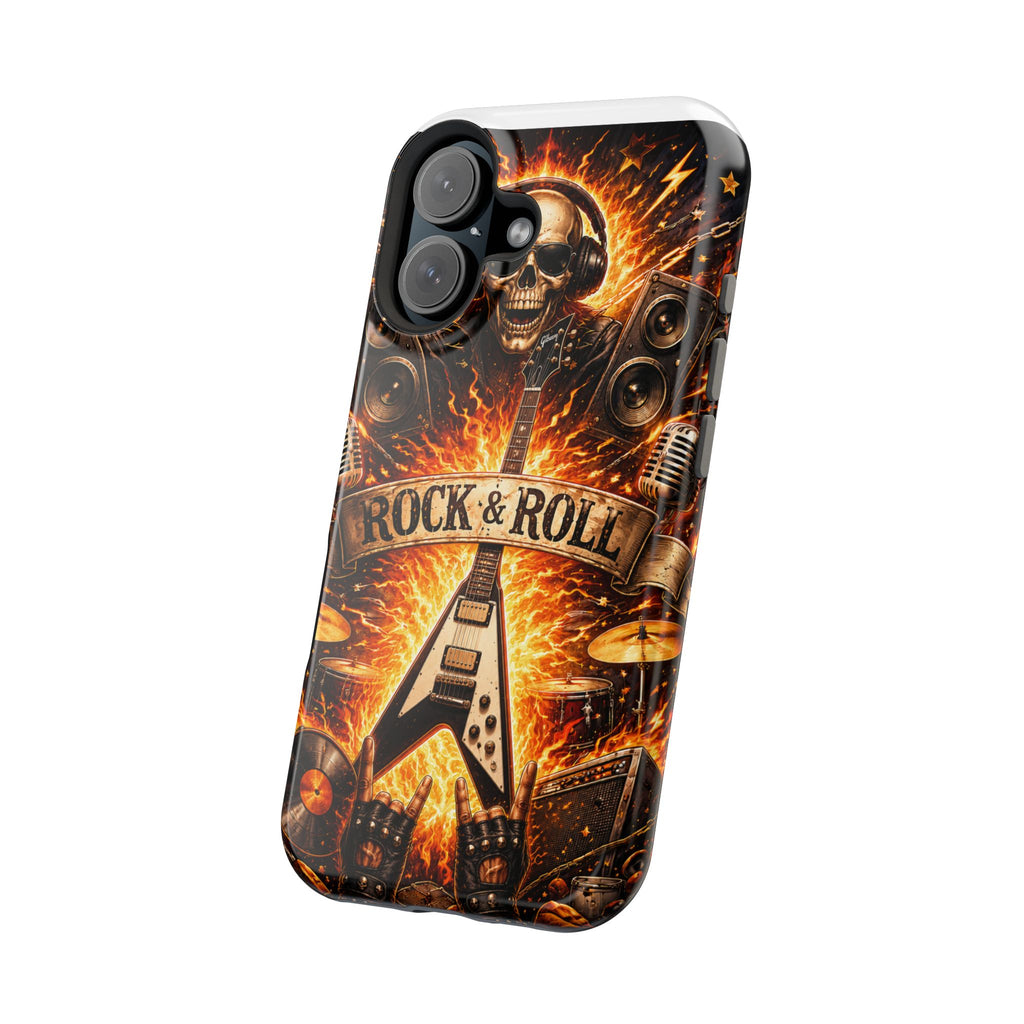 Rock & Roll Skull Guitar Phone Case — Magnetic Impact-Resistant