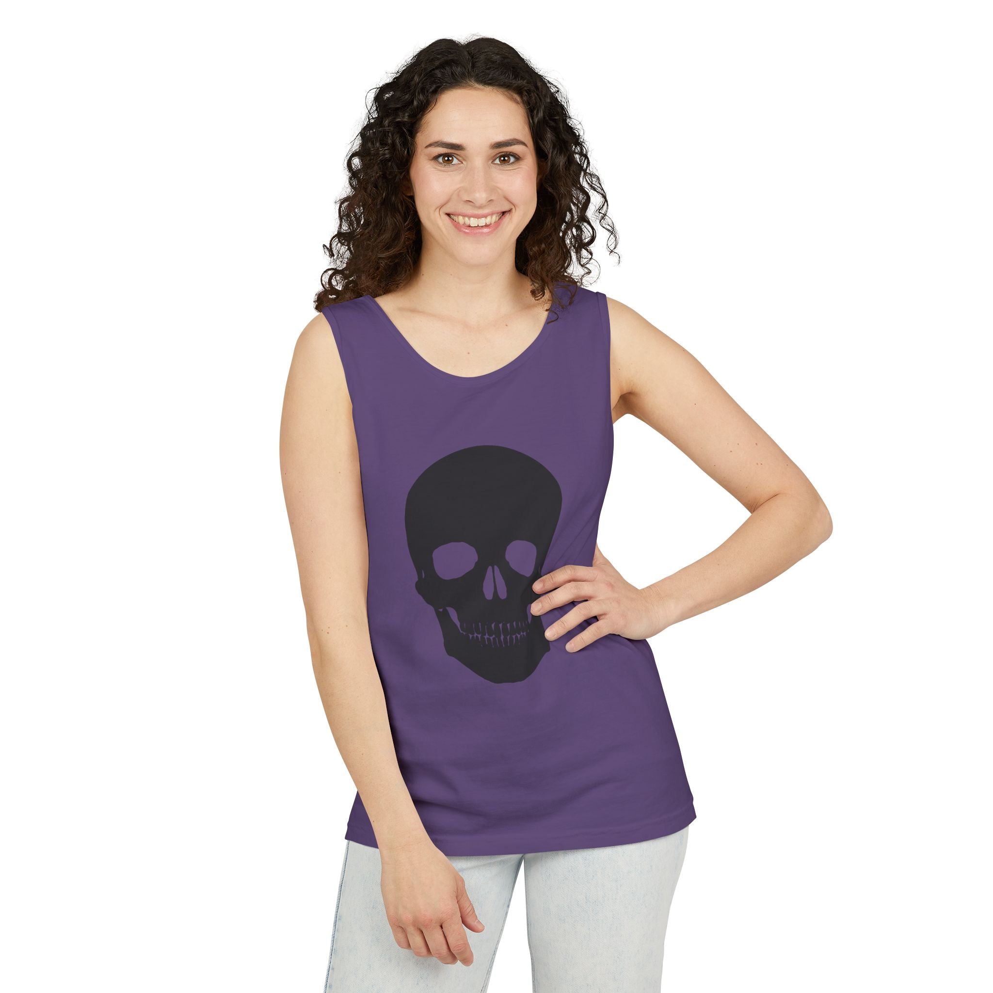 Skull Graphic Tank Top — Bold Black Skull Summer Vest