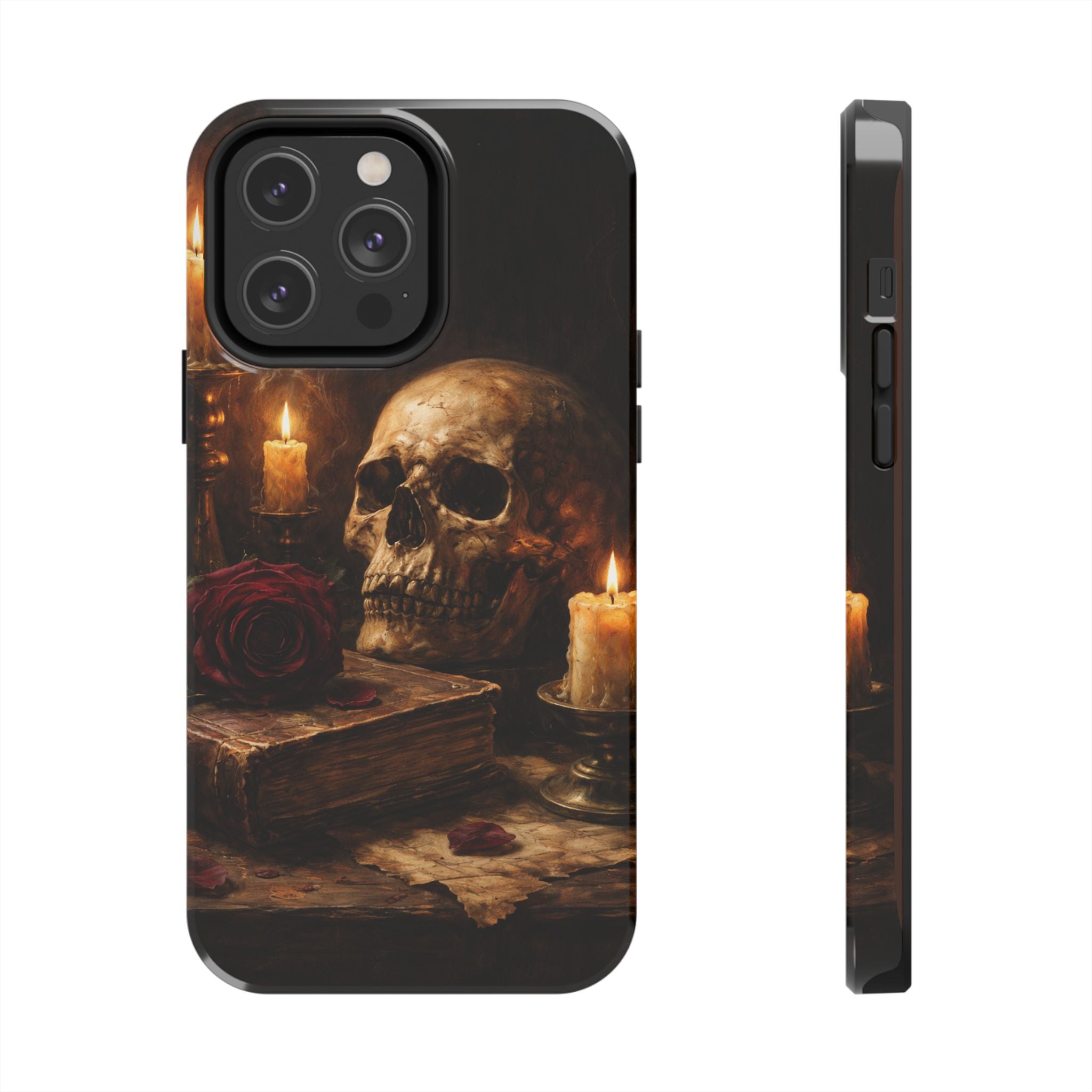 Skull & Candle Tough Phone Case — Memento Mori Protective Cover