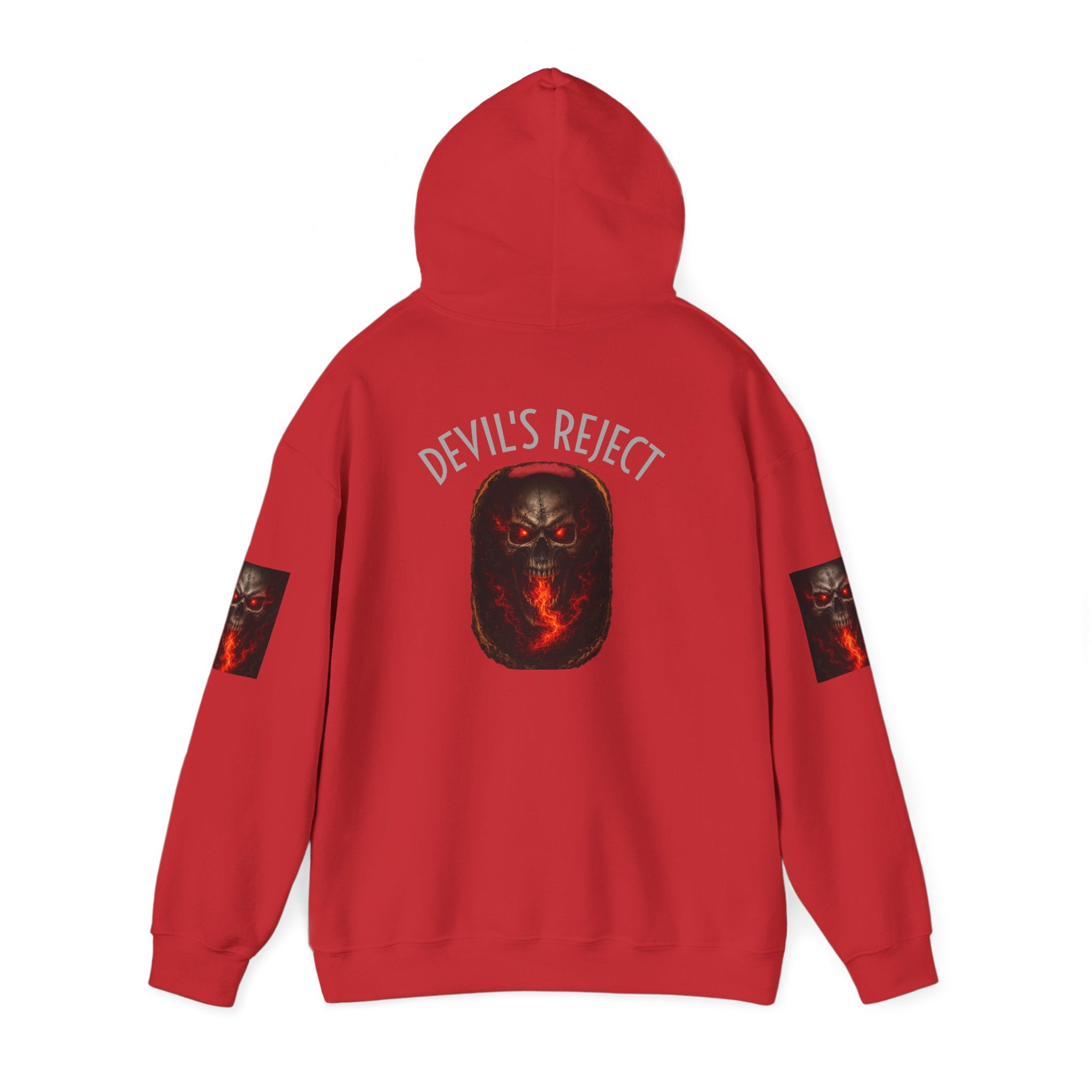 Devil's Reject Hoodie — Fiery Skull Graphic Pullover