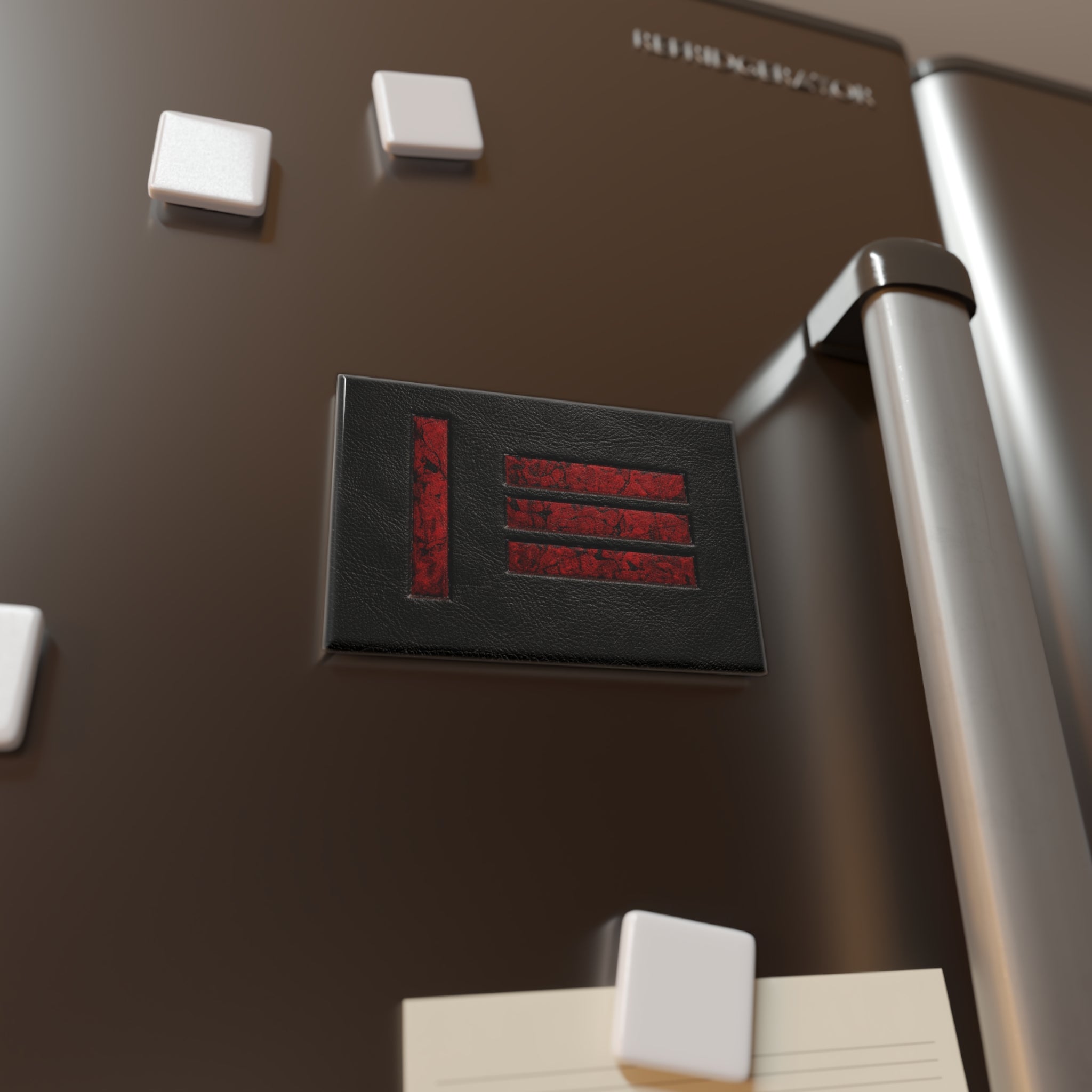 M/s Mstr slv Leather Flag Magnet