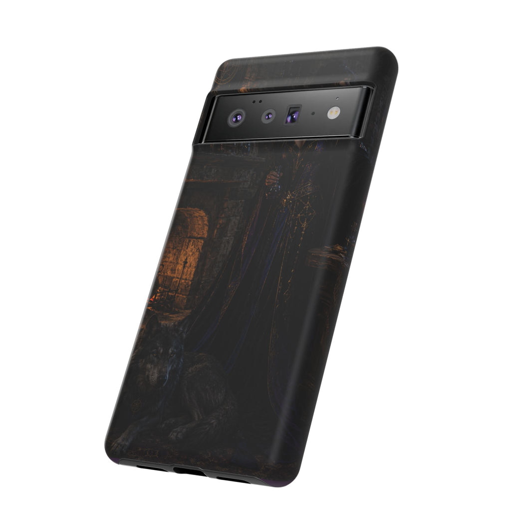Gothic Witch Phone Case — Dark Fantasy Wolf & Fireplace Tough Case