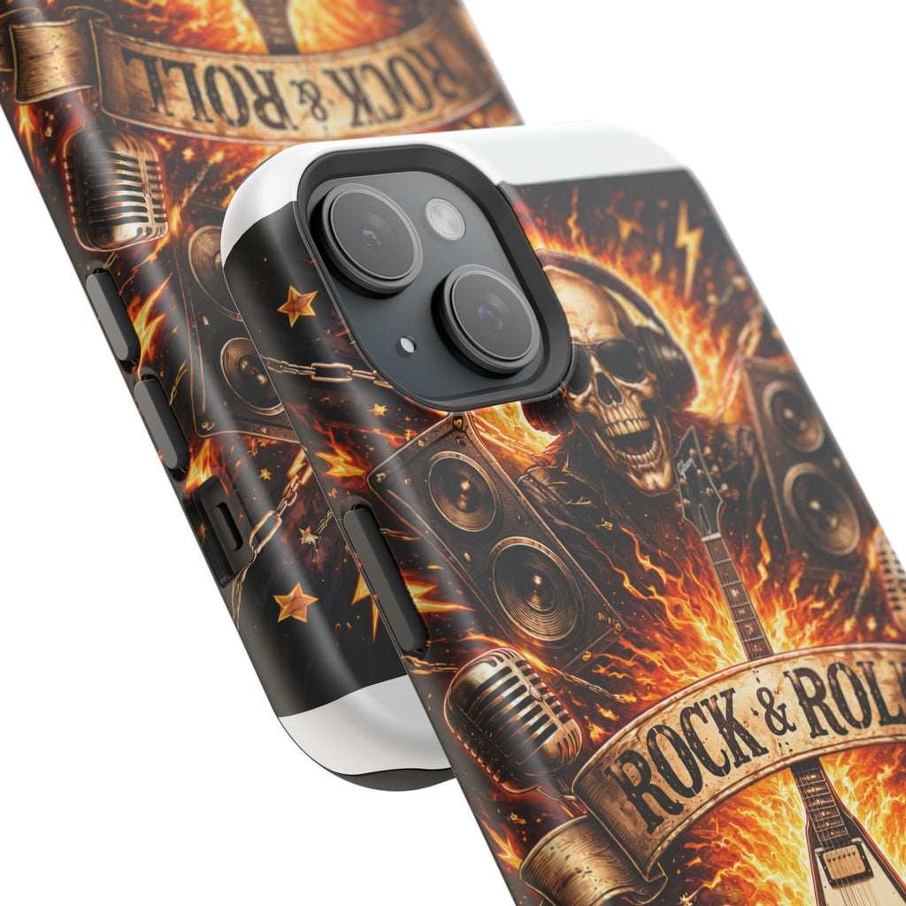Rock & Roll Skull Guitar Phone Case — Magnetic Impact-Resistant