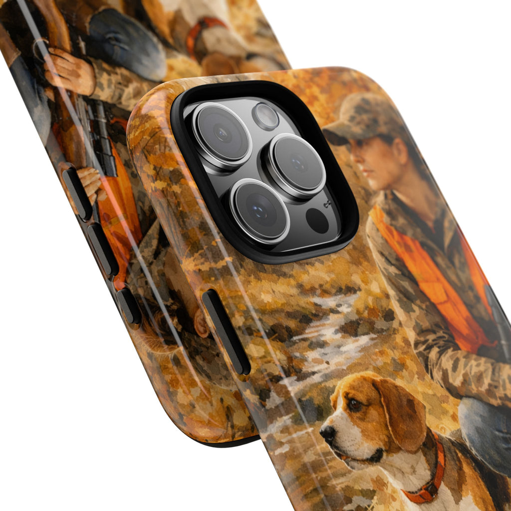 Hunter and Beagle Phone Case — Hunting Dog Autumn Camouflage iPhone Cover