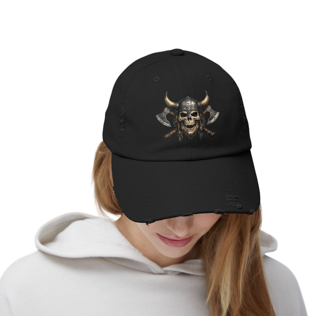 Viking Skull Axe Distressed Cap