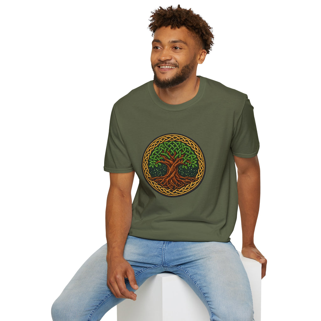 Celtic Tree of Life T‑Shirt — Green Knotwork Nature Tee