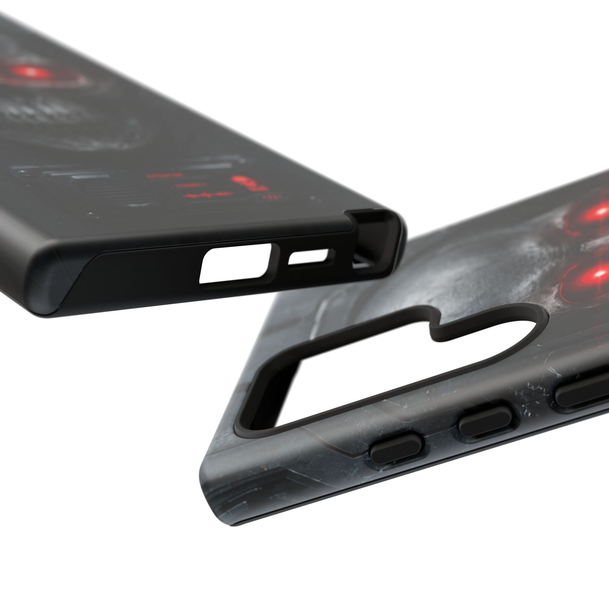 Skull Sentinel Phone Case — Red-Eyed Tactical Skull Protective Case