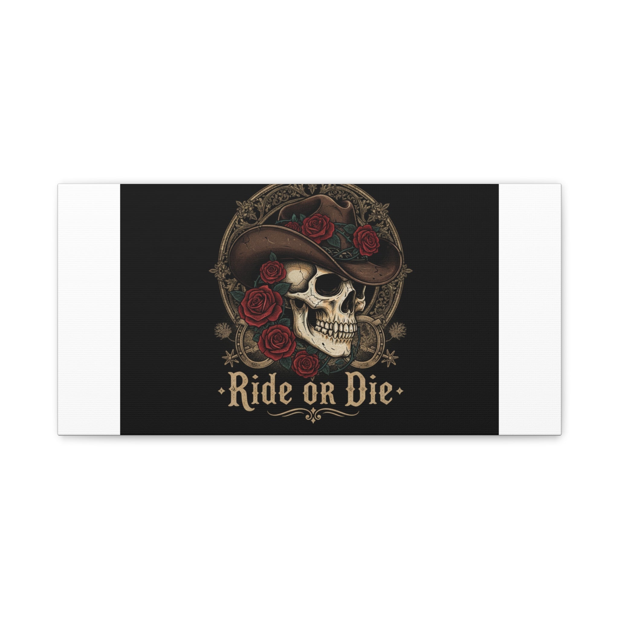 Ride or Die Skull Canvas | Western Skull Art, Gothic Americana