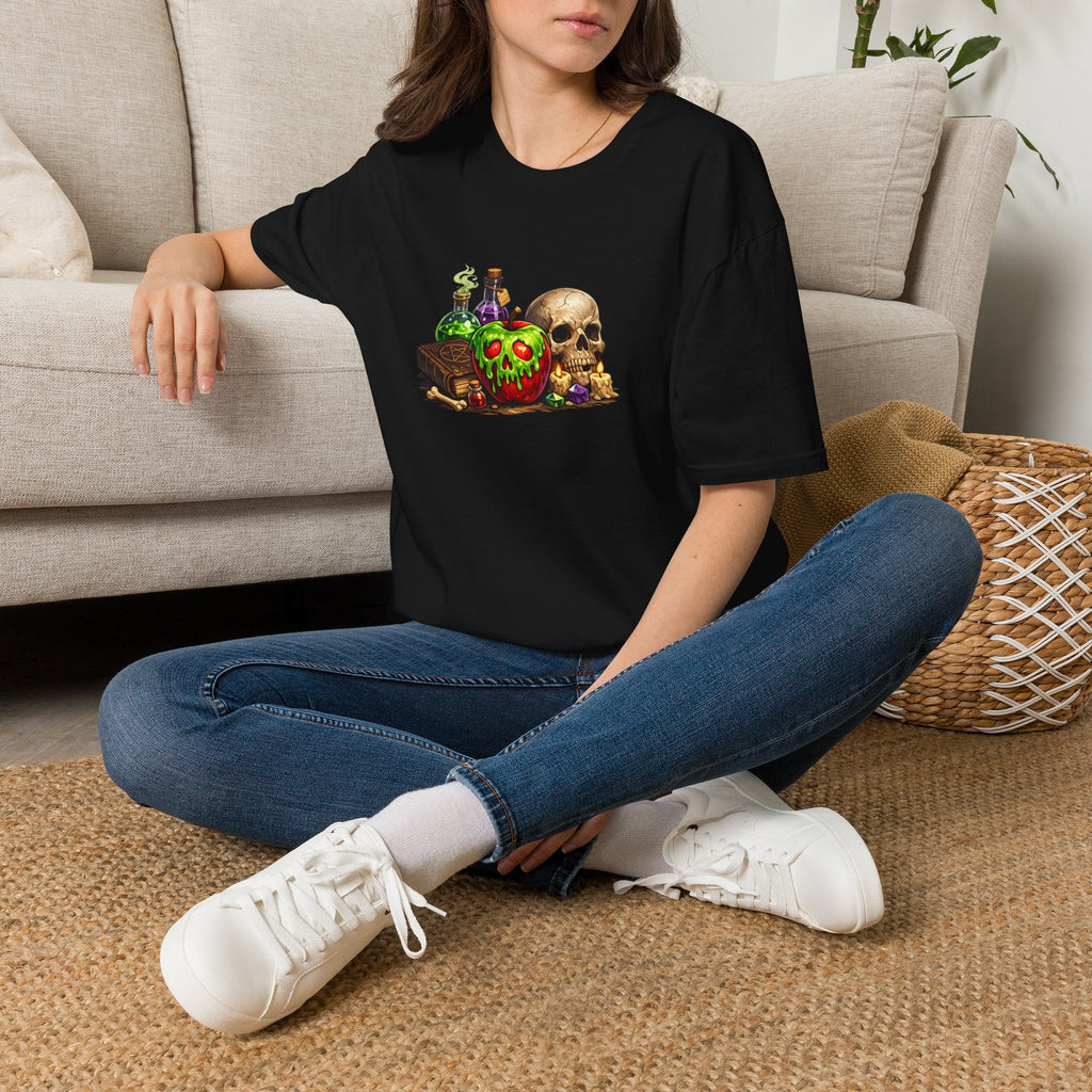 Poison Apple & Skull T-Shirt — Witchy Potions Gothic Tee