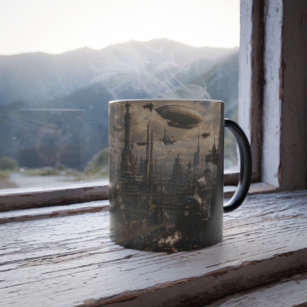 Steampunk City Color-Changing Mug — 11oz Heat Reveal